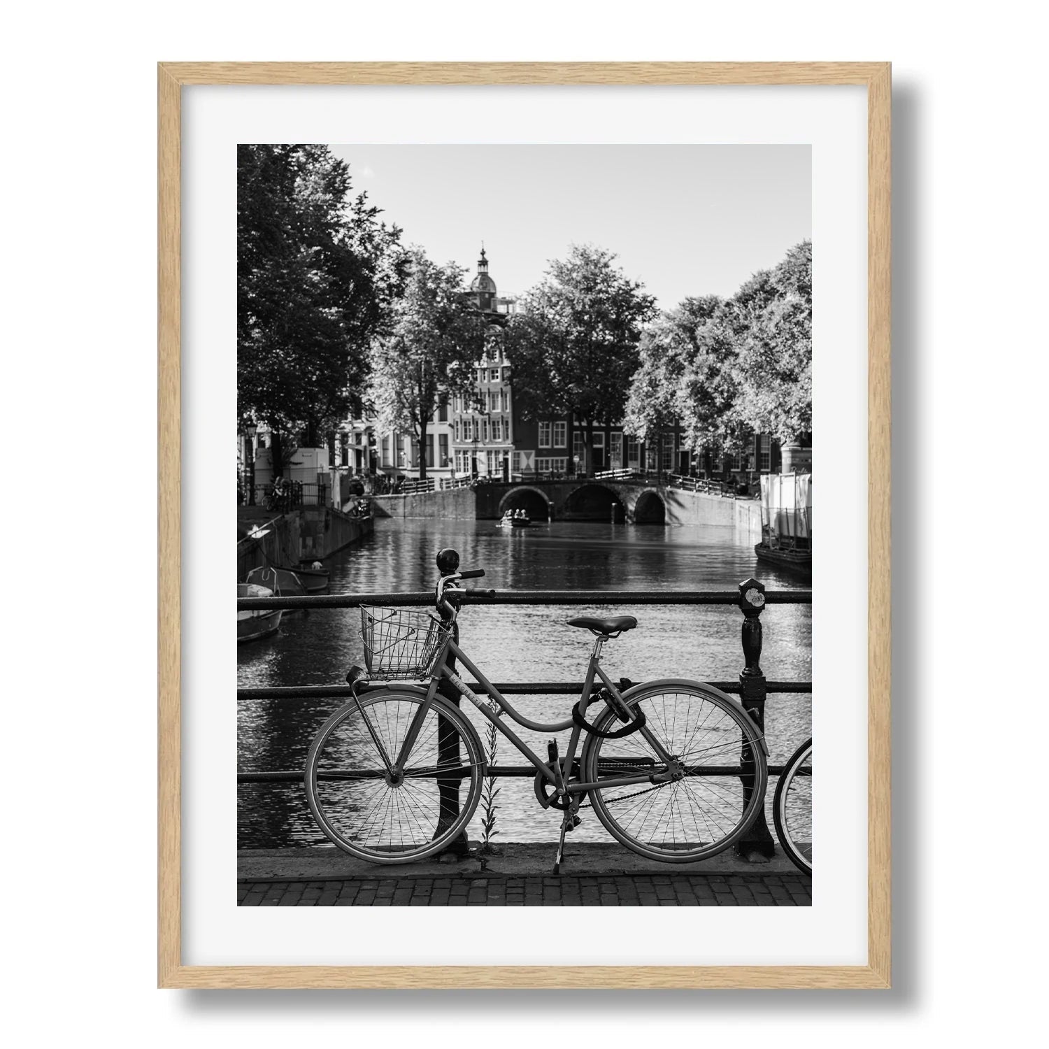 Amsterdam Bike Black and White Framed Print - Amsterdam by Peter Yan Studio