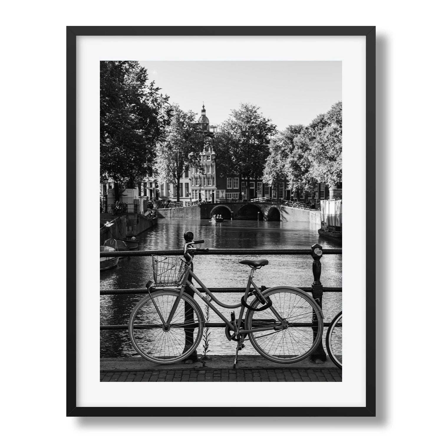 Amsterdam Bike Black and White Framed Print - Amsterdam by Peter Yan Studio