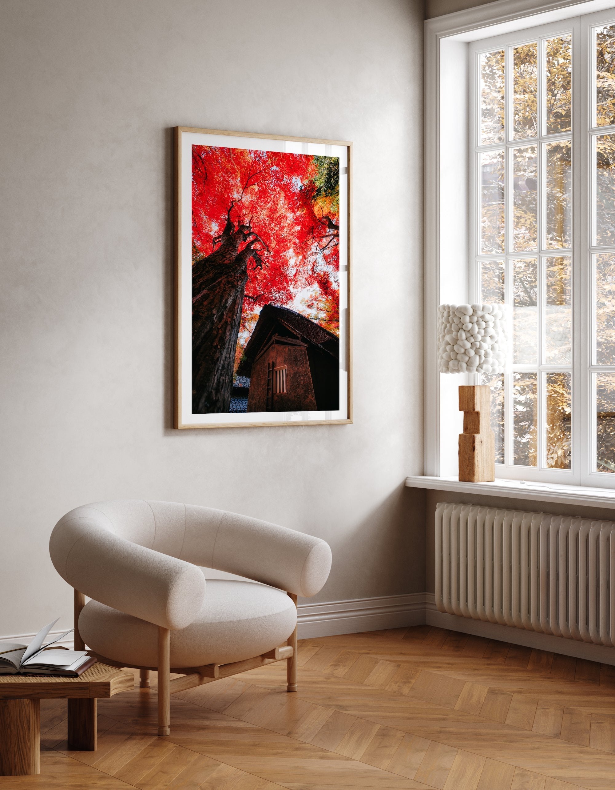 Autumn’s Red Glow in a Japanese Garden II - Peter Yan Studio Framed Photo Print Wall Art