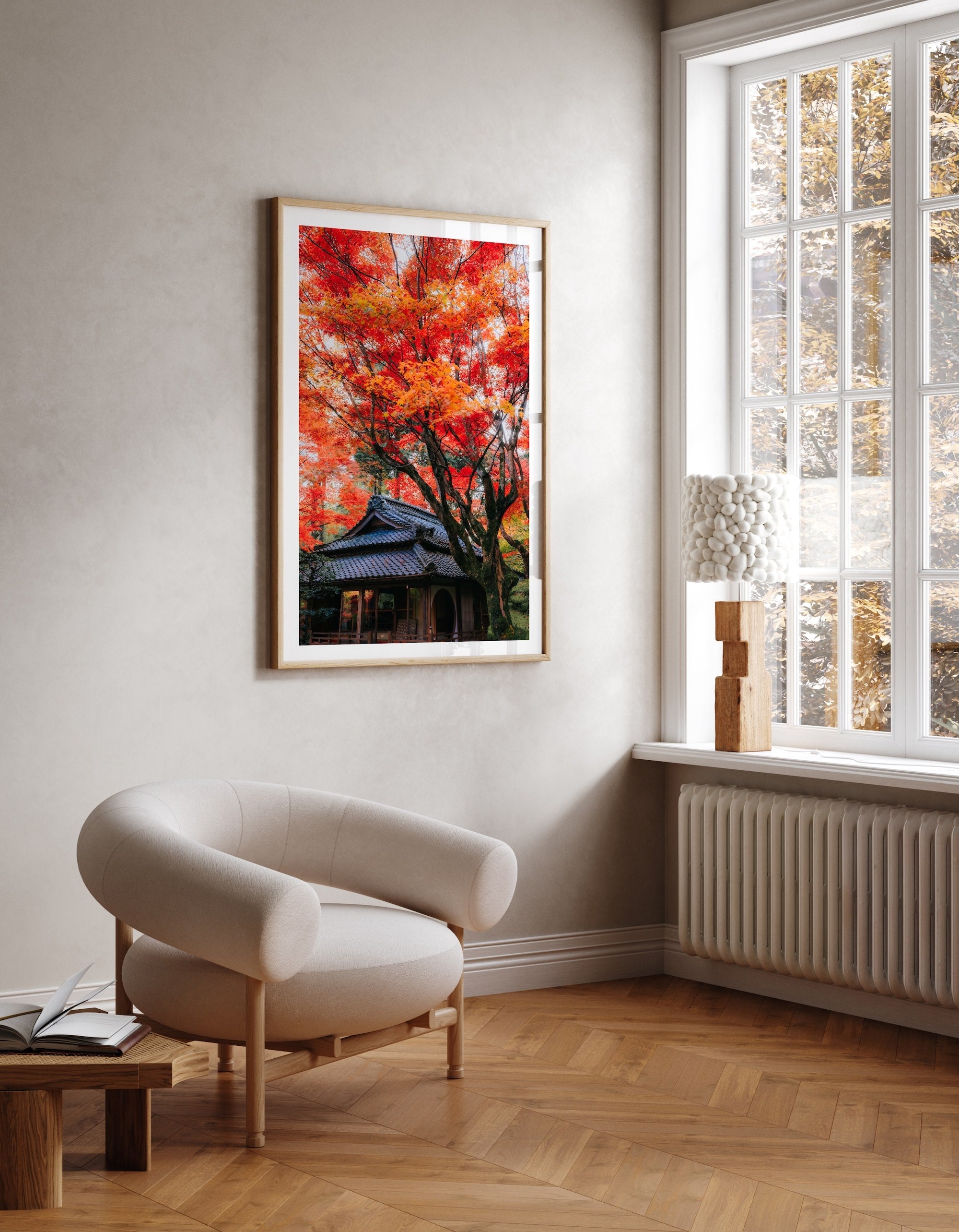 Autumn’s Red Glow in a Japanese Garden V - Peter Yan Studio Framed Photo Print Wall Art