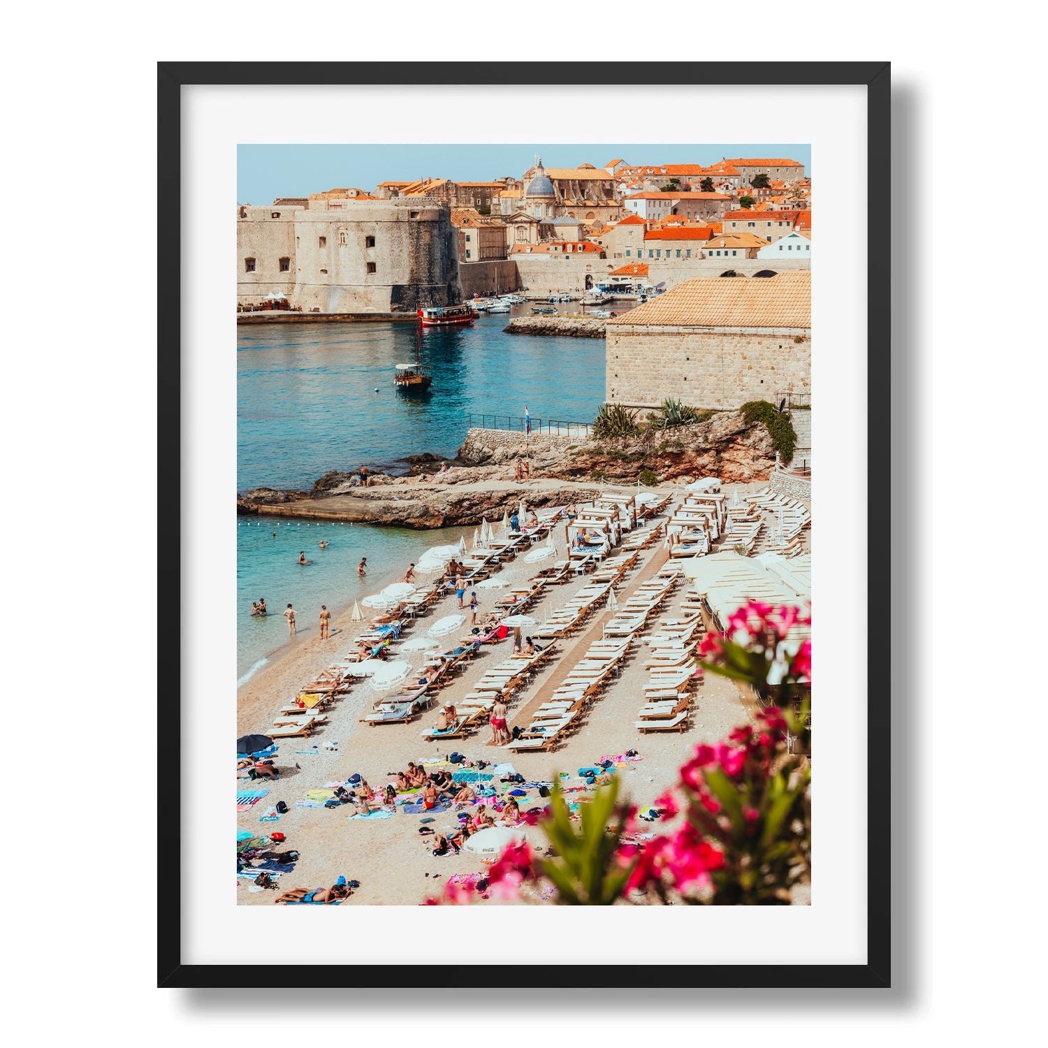 Dubrovnik Banje Beach Croatia Framed Print - Beach by Peter Yan Studio