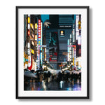 Godzilla Head Shinjuku Rainy Night Framed Print - Architecture by Peter Yan Studio