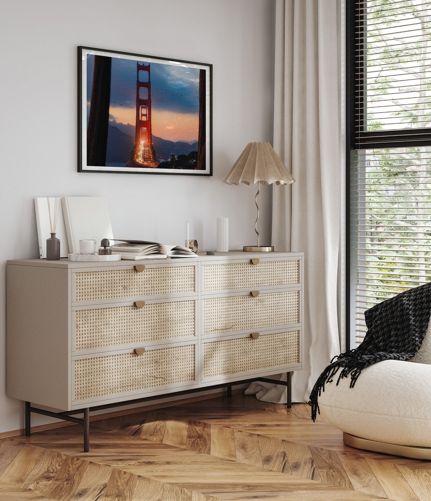 Golden Gate Twilight - Peter Yan Studio Framed Photo Print Wall Art