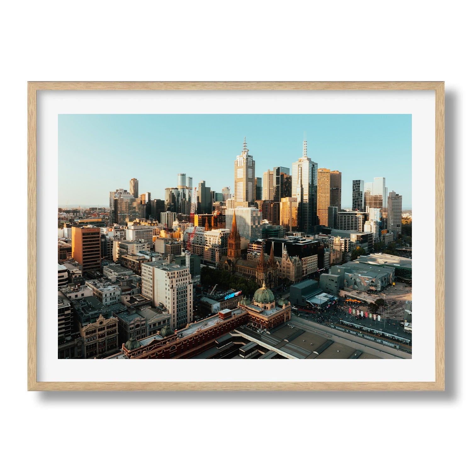 Golden Hour in Melbourne's Skyline Framed Print - Architecture by Peter Yan Studio