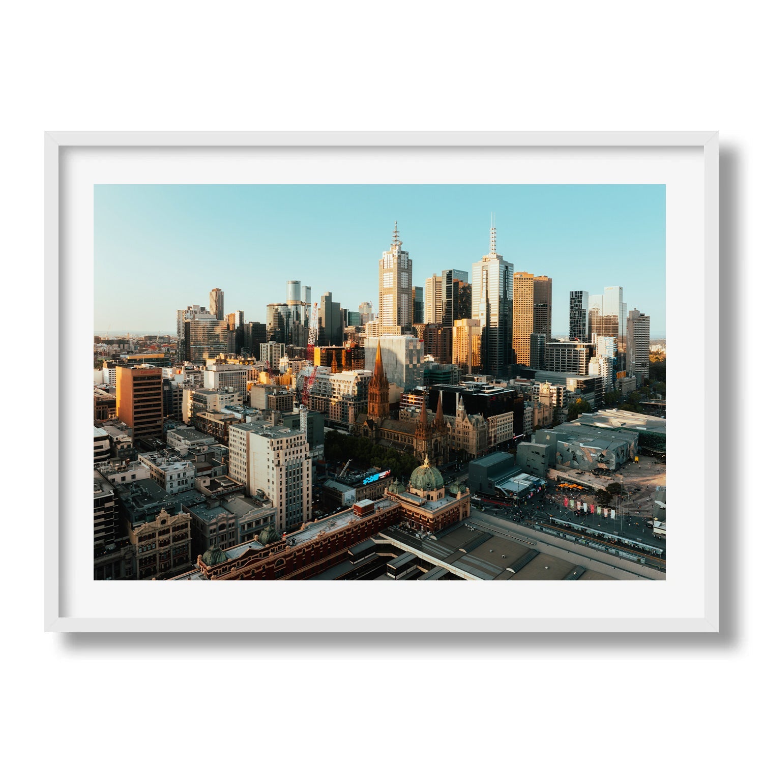 Golden Hour in Melbourne's Skyline Framed Print - Architecture by Peter Yan Studio