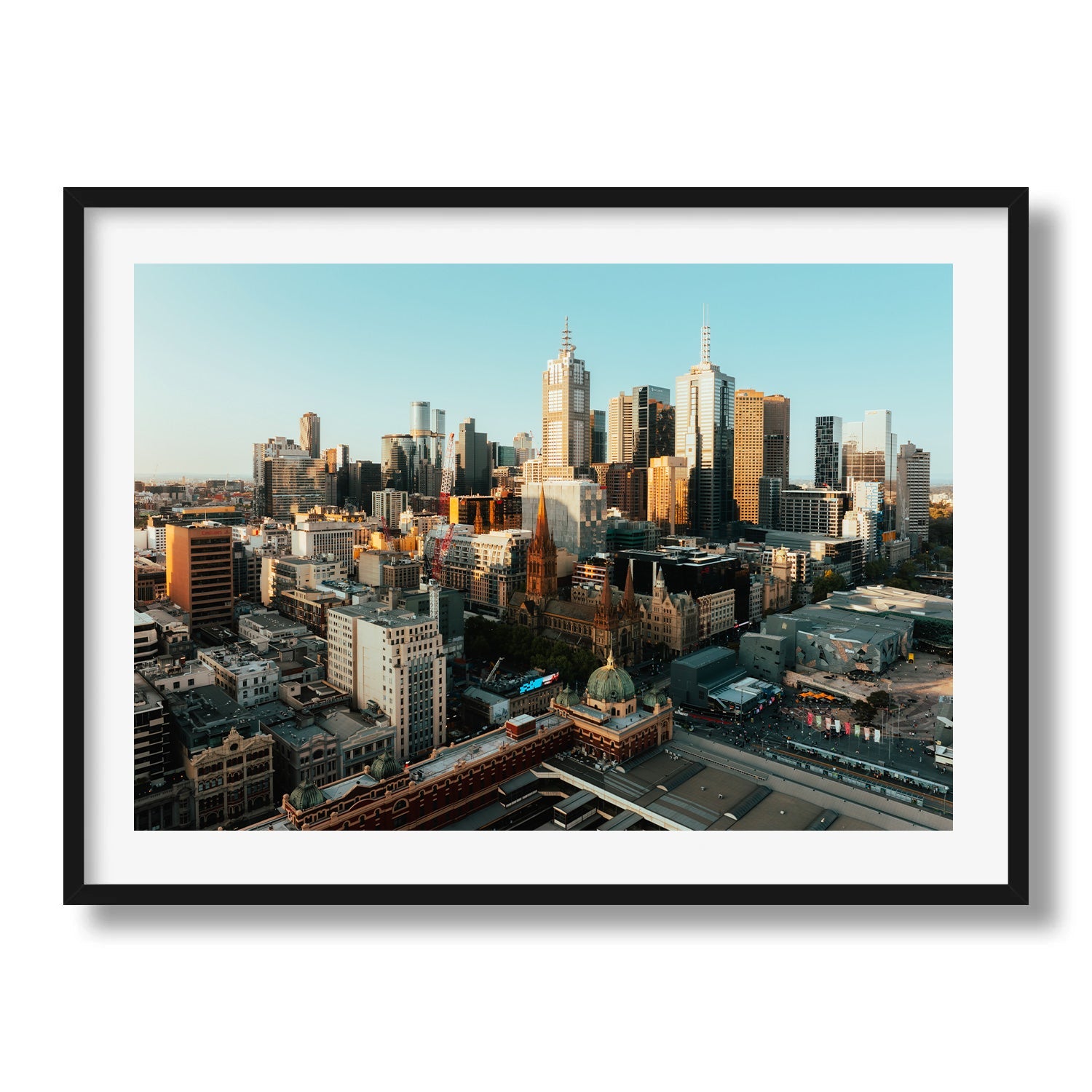 Golden Hour in Melbourne's Skyline Framed Print - Architecture by Peter Yan Studio