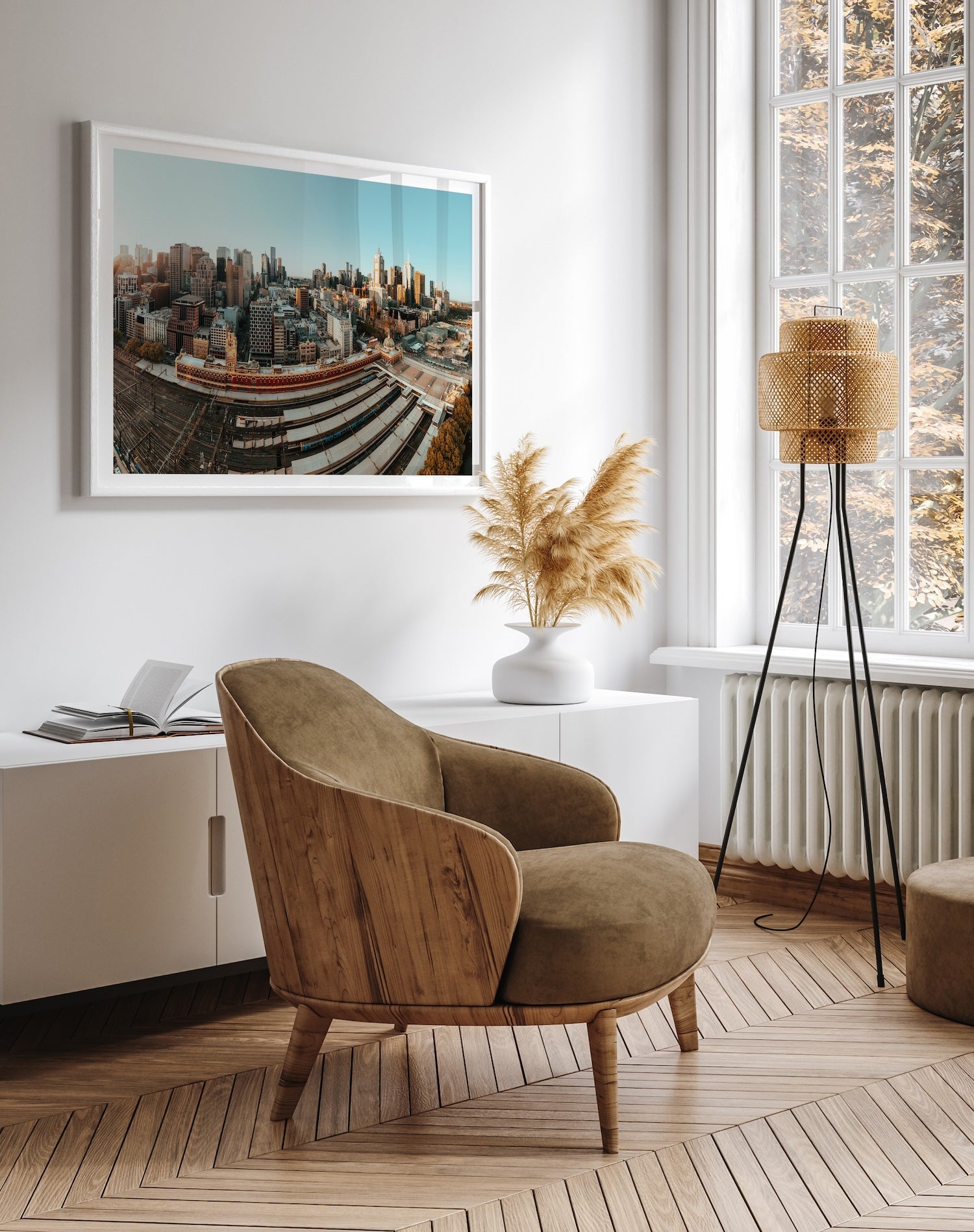 Golden Hour Over Flinders Street Station and Melbourne's Skyline - Peter Yan Studio Framed Photo Print Wall Art
