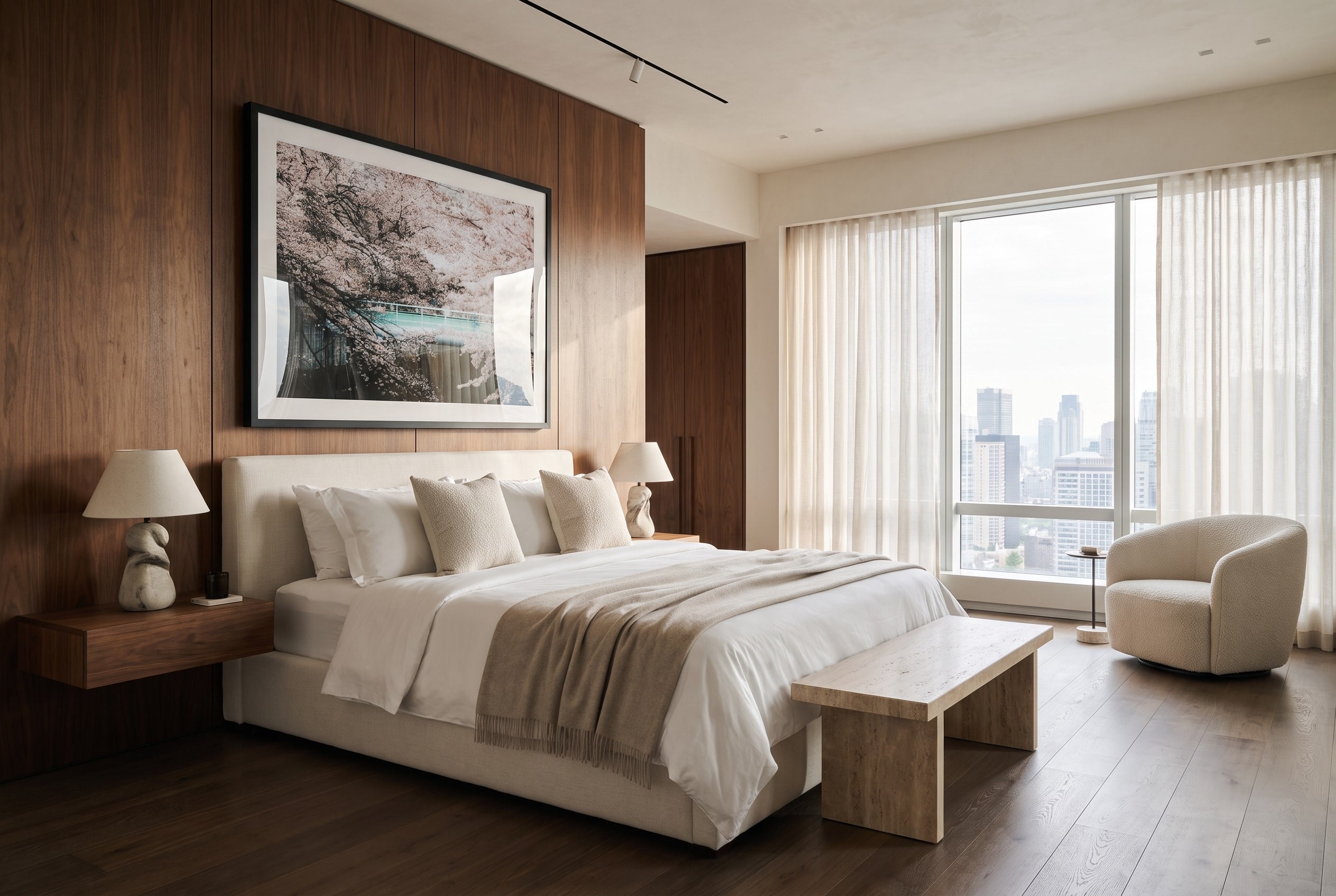 Kanda River Sakura Framed Print - City by Peter Yan Studio
