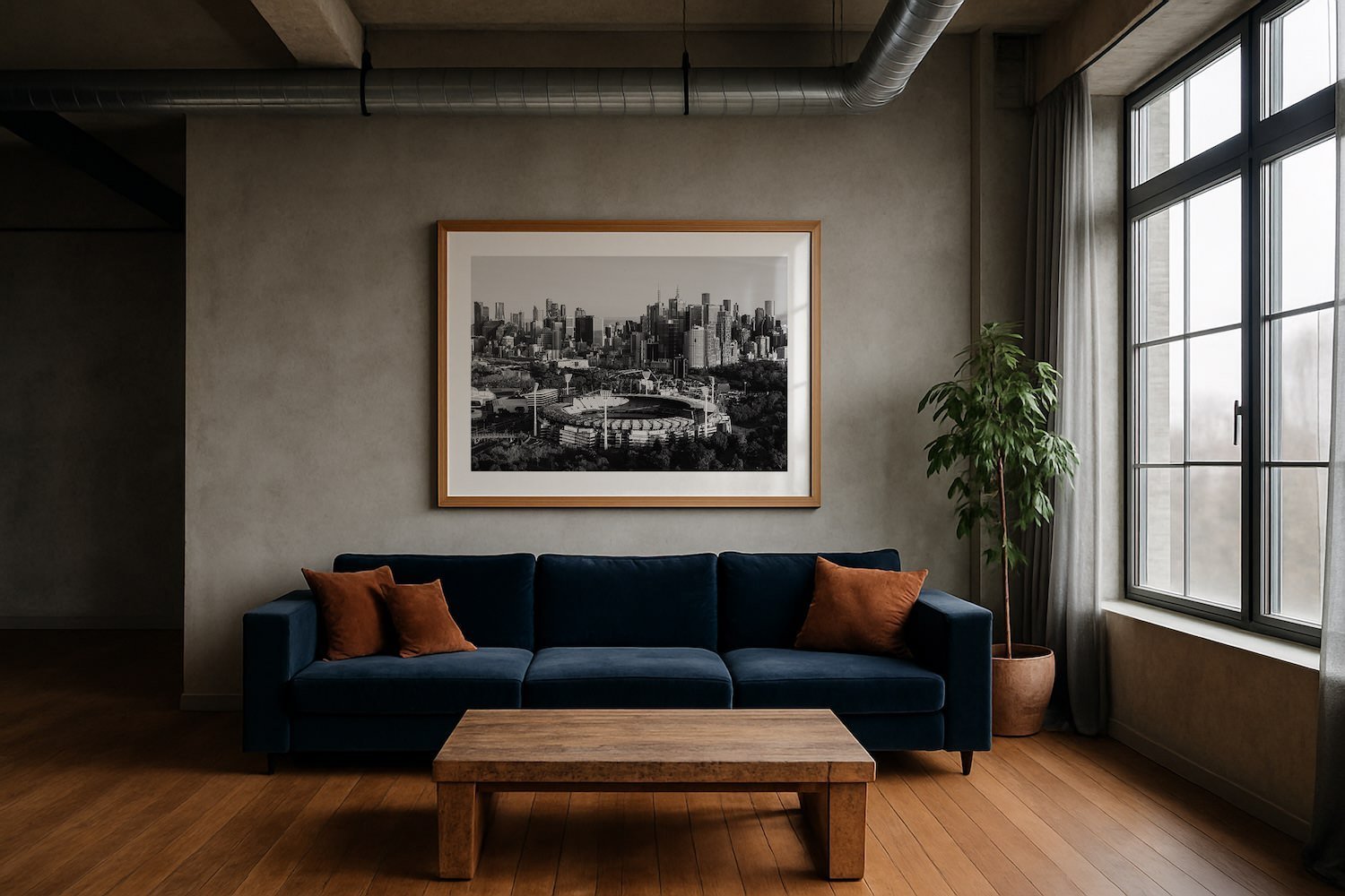 Melbourne MCG II Black & White Framed Print - Architecture by Peter Yan Studio
