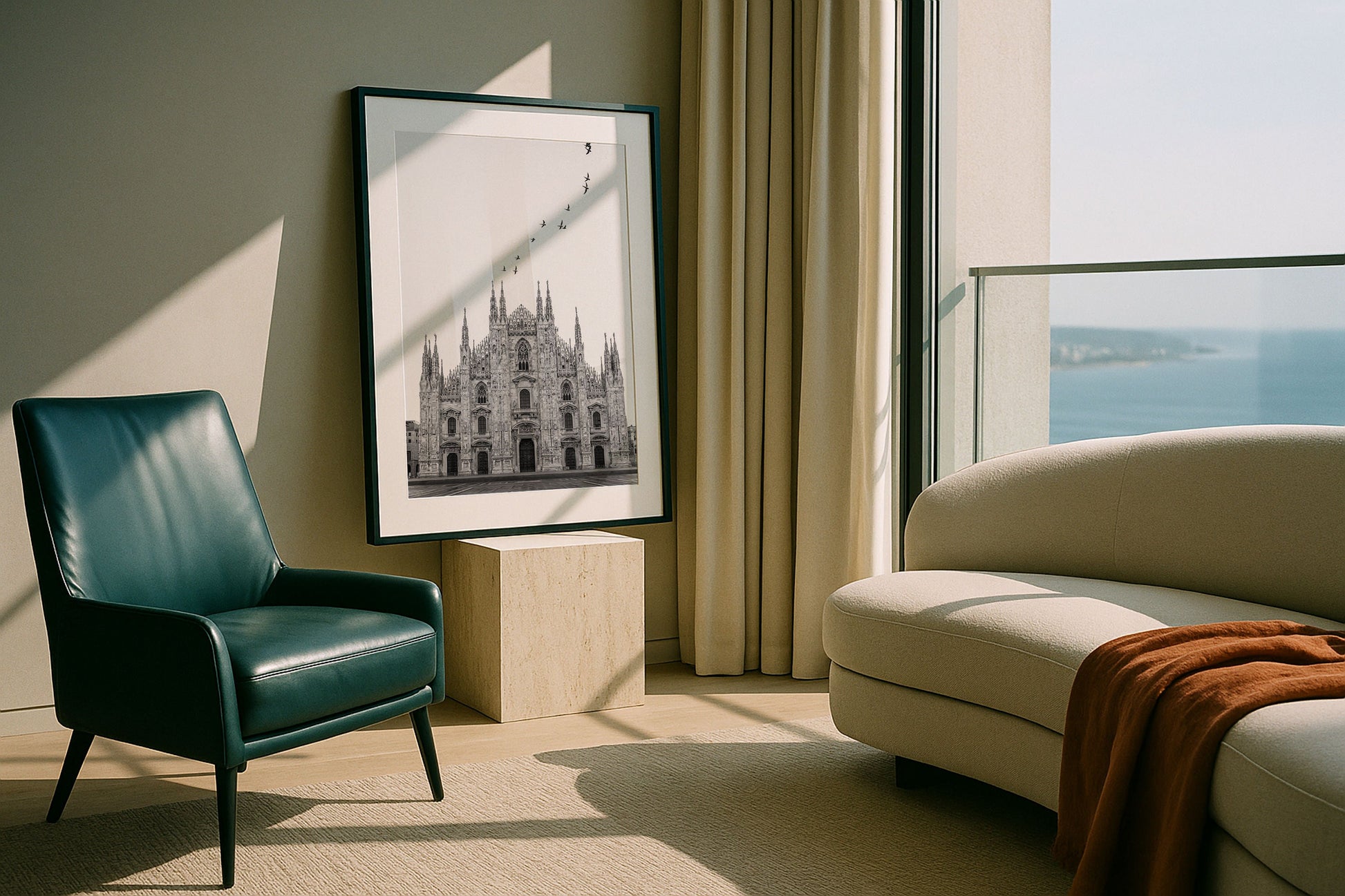 Milan Duomo in Black and White Framed Print - Animals by Peter Yan Studio