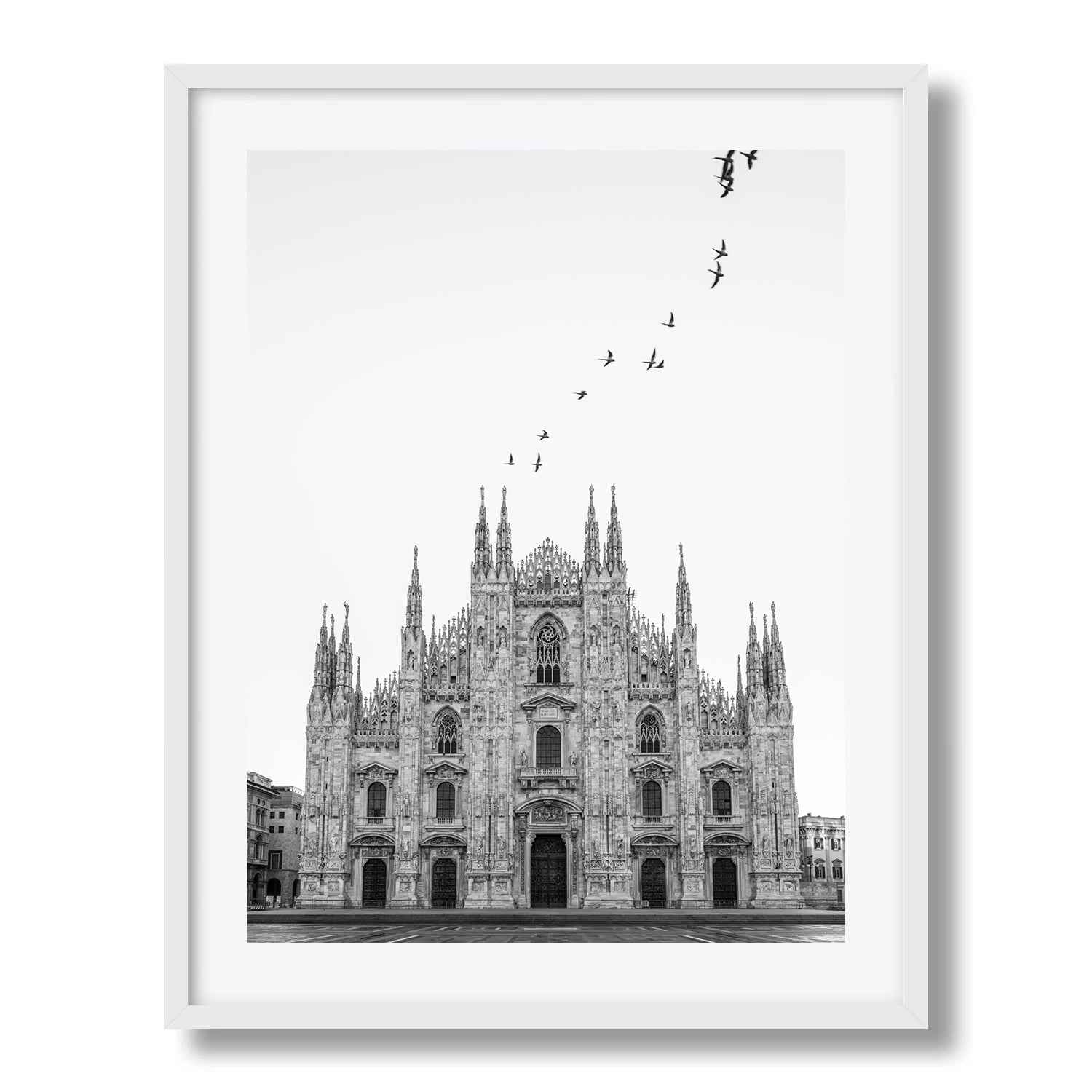 Milan Duomo in Black and White Framed Print - Animals by Peter Yan Studio