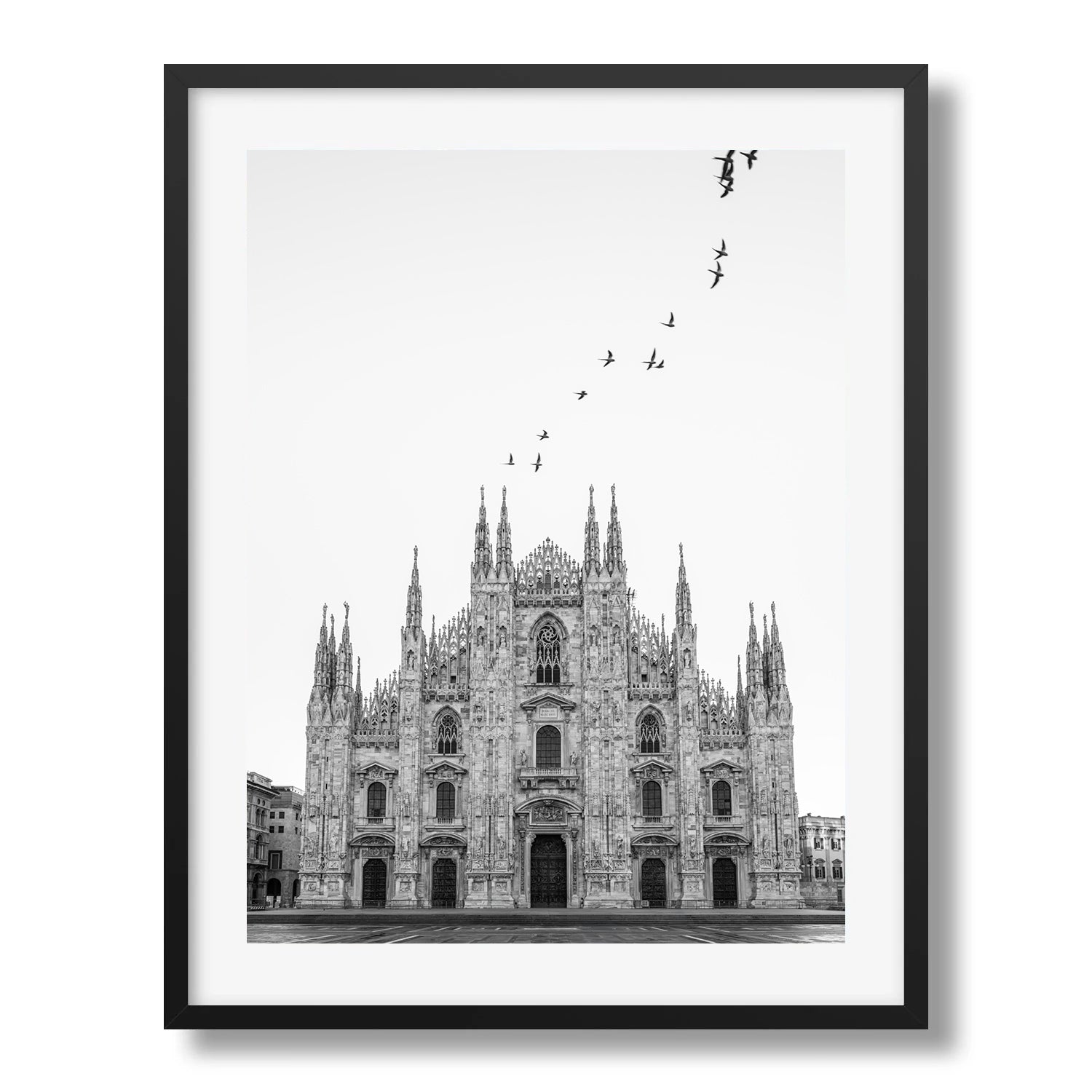 Milan Duomo in Black and White Framed Print - Animals by Peter Yan Studio