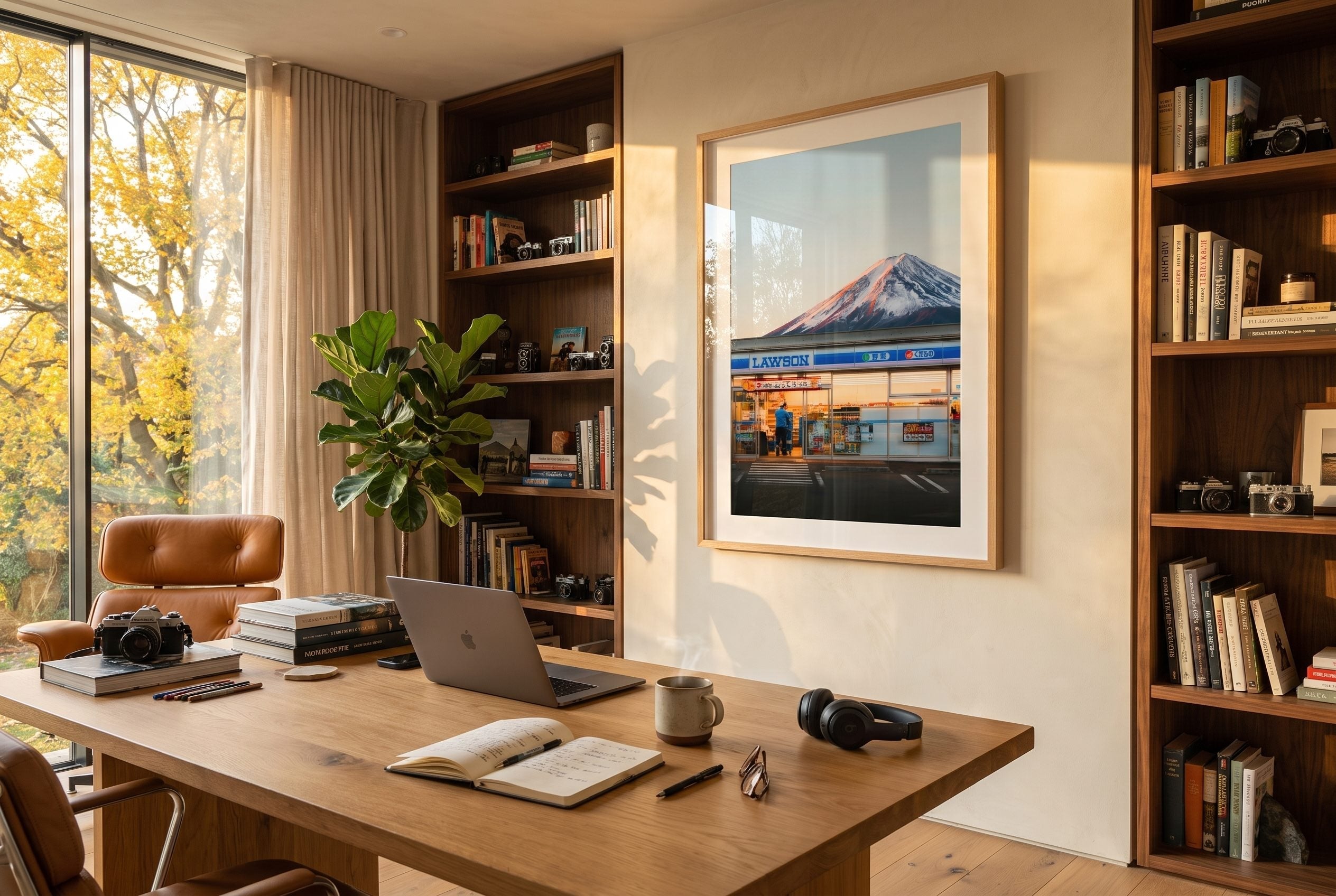Mt Fuji Lawson Kawaguchiko Station II Framed Print - Architecture by Peter Yan Studio