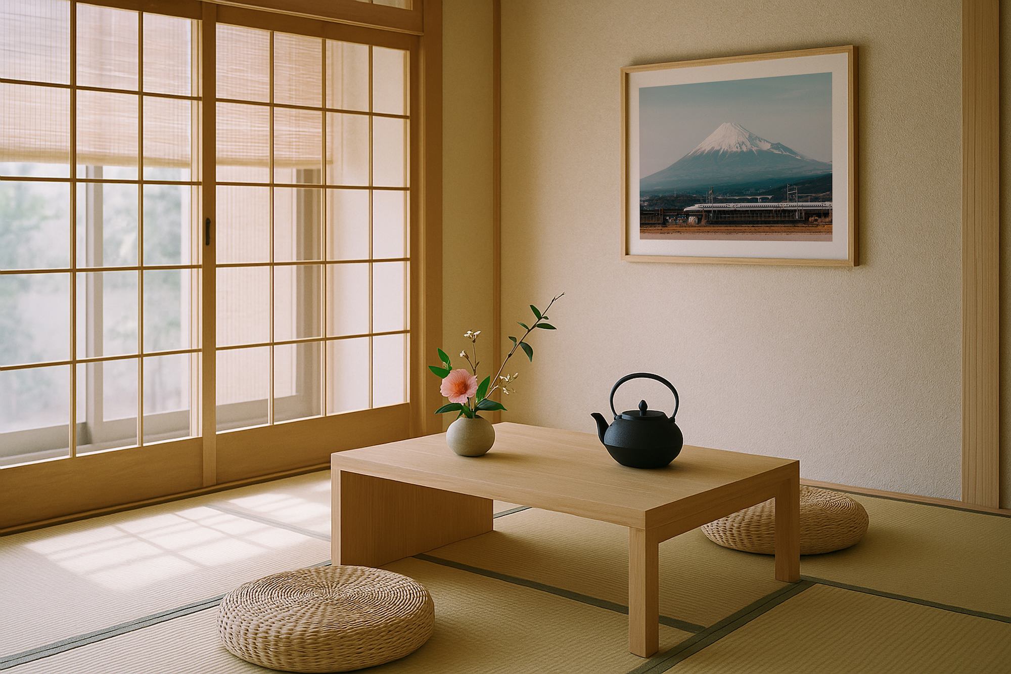 Mt Fuji Shinkansen - Peter Yan Studio Framed Photo Print Wall Art