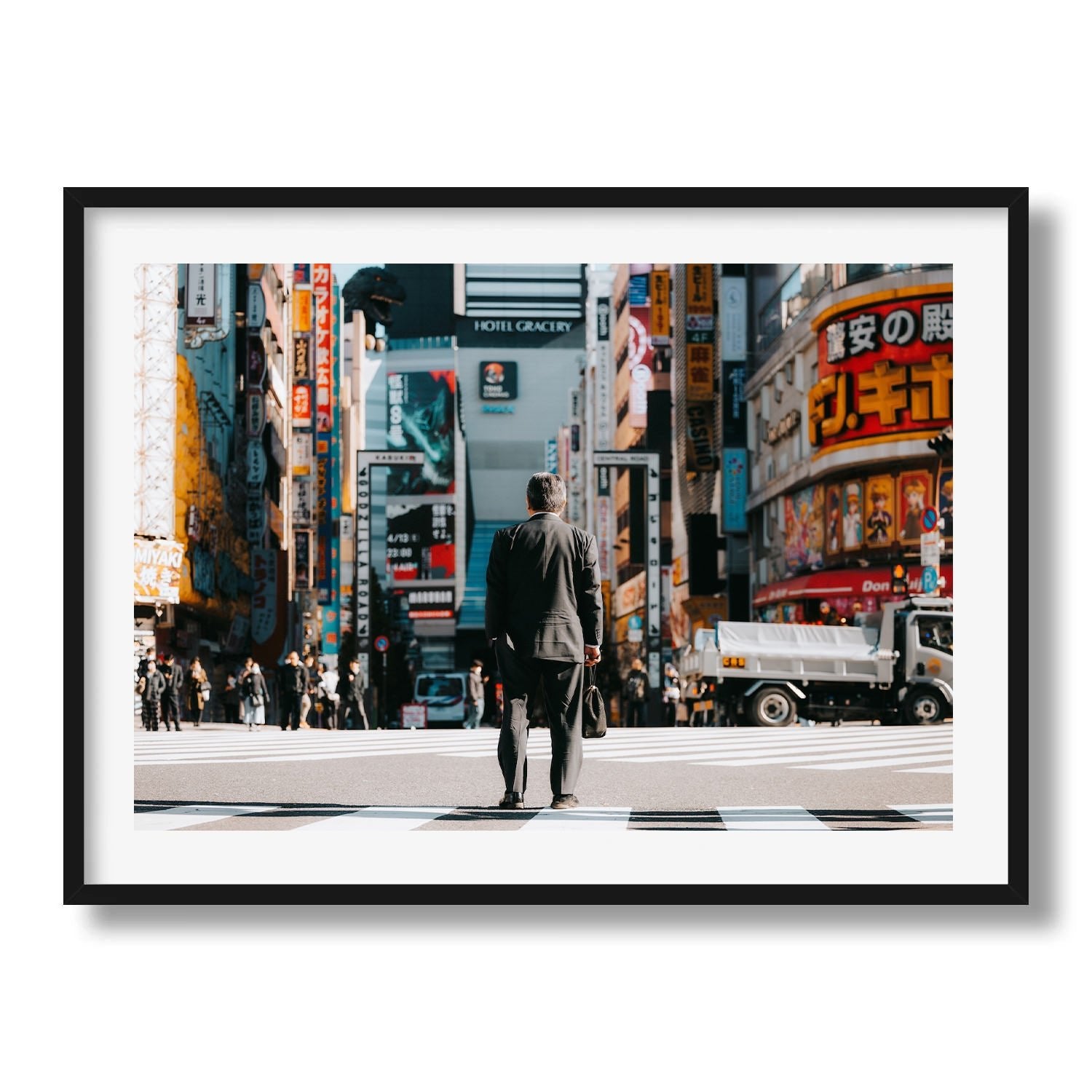 Shinjuku Salaryman Framed Print - City by Peter Yan Studio