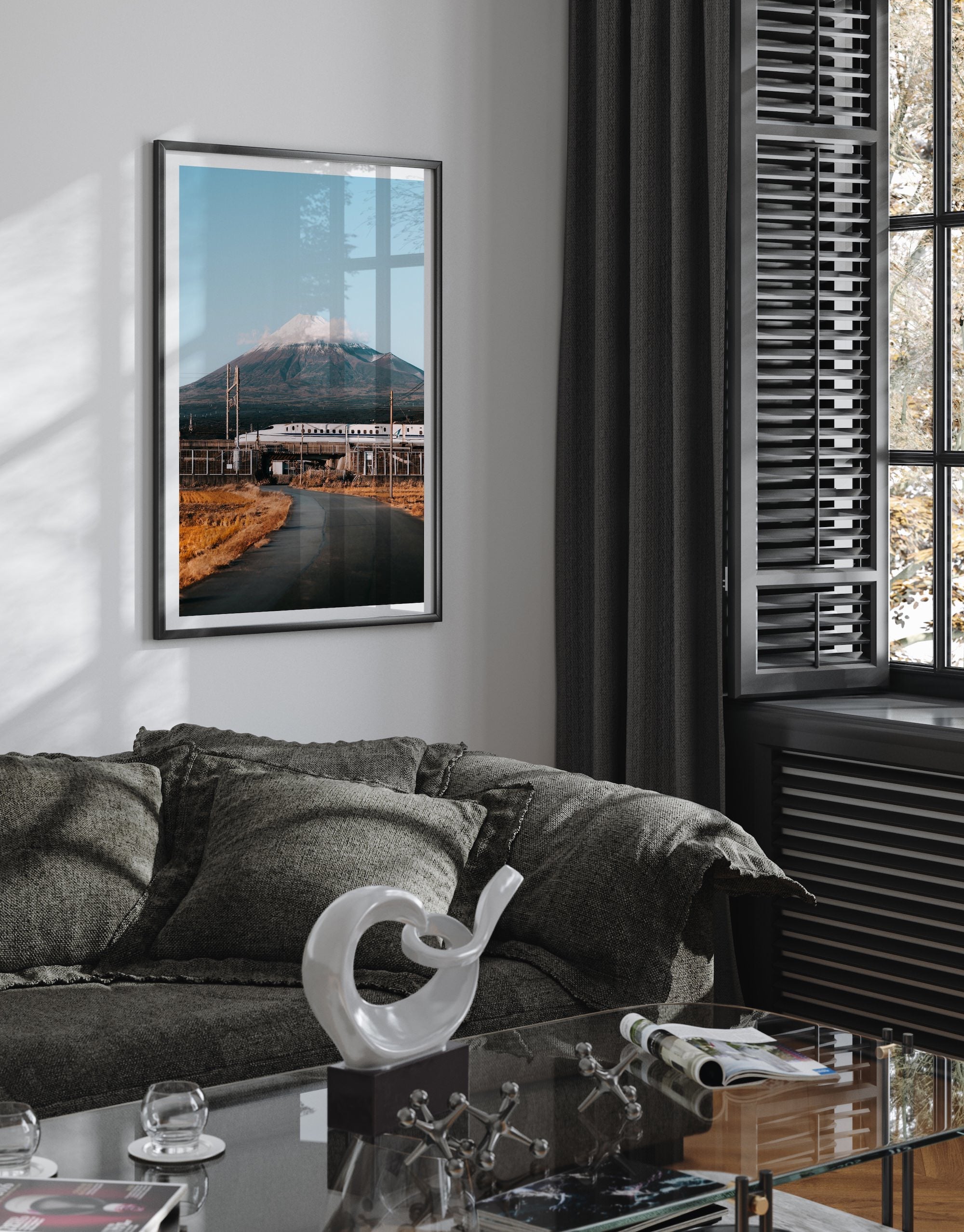 Shinkansen Meets Fuji - Peter Yan Studio Framed Photo Print Wall Art