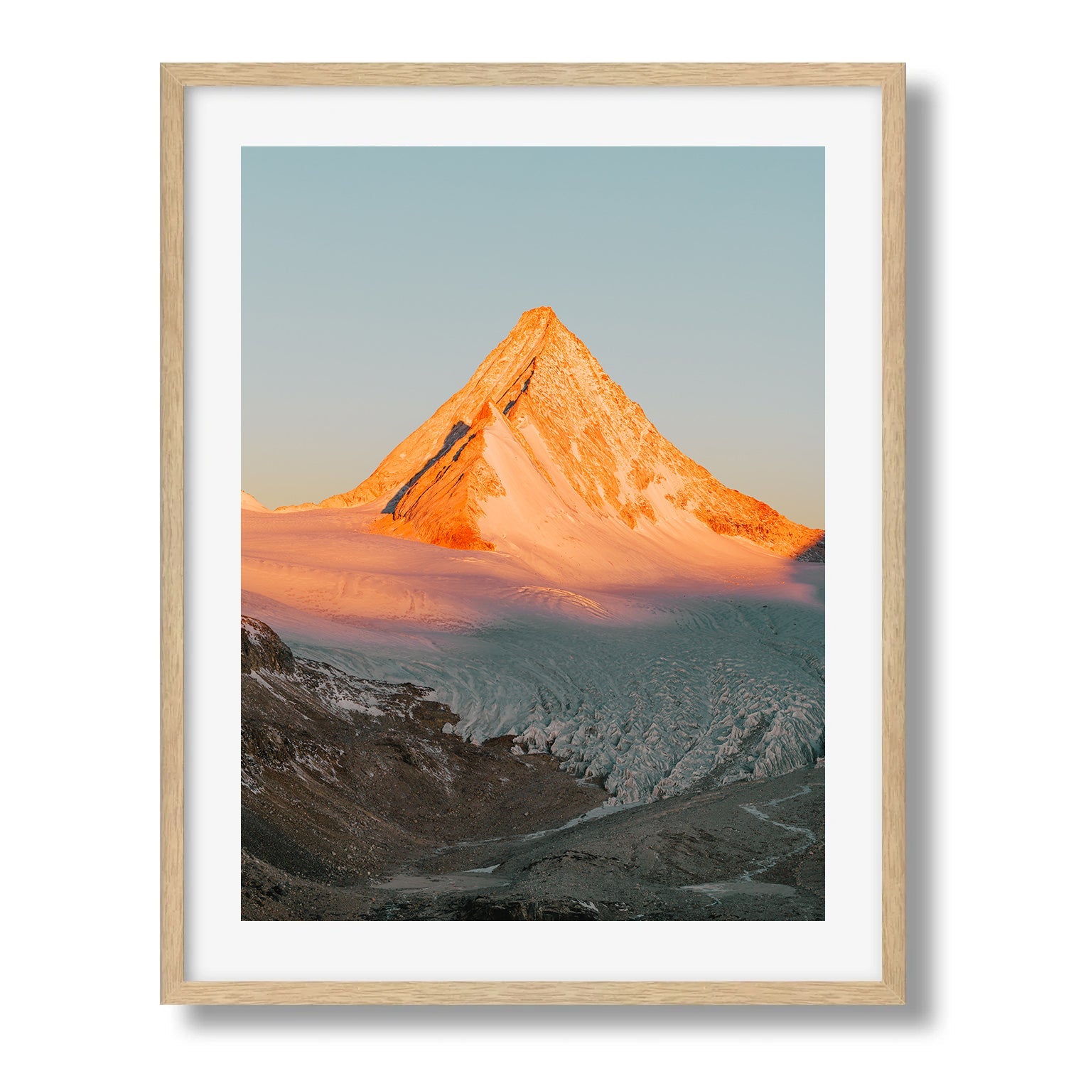 Sunrise Over Glacial Mountains in Tibet II Framed Print - Aerial by Peter Yan Studio