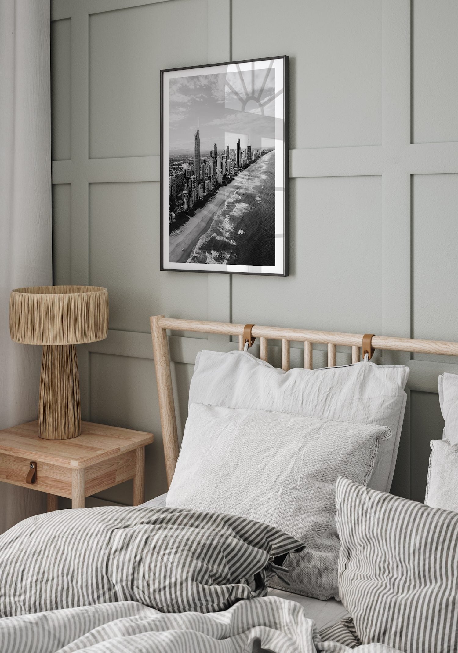 Surface Paradise Skyline Black & White II - Peter Yan Studio Framed Photo Print Wall Art