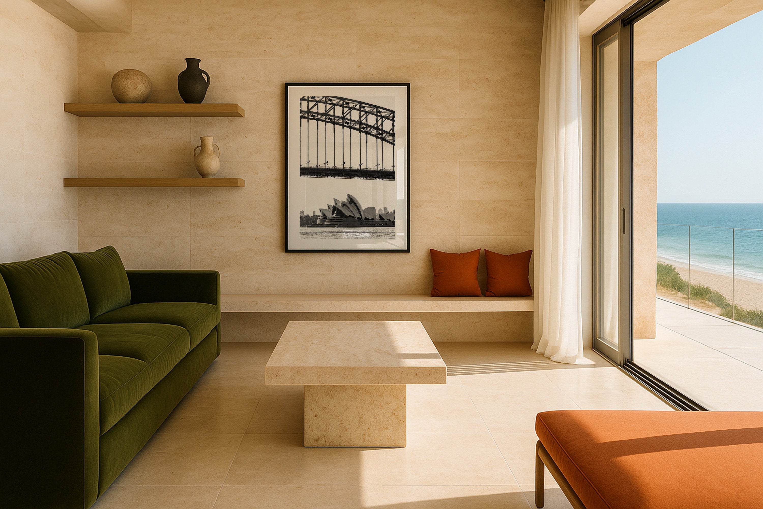 Sydney Opera House Under the Harbour Bridge - Peter Yan Studio Framed Photo Print Wall Art