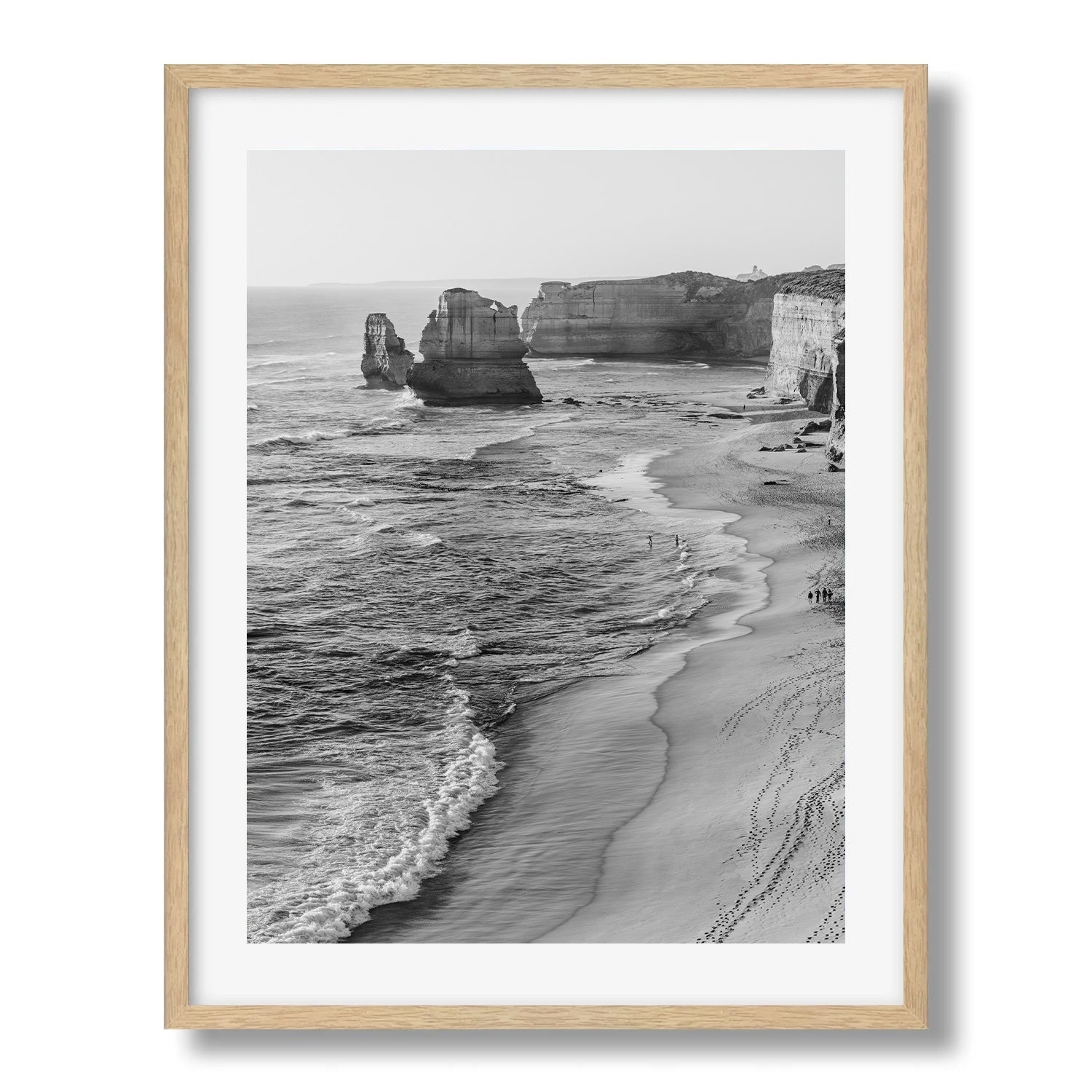Timeless Coastline: Gibson Steps in Black and White II - Peter Yan Studio Framed Photo Print Wall Art
