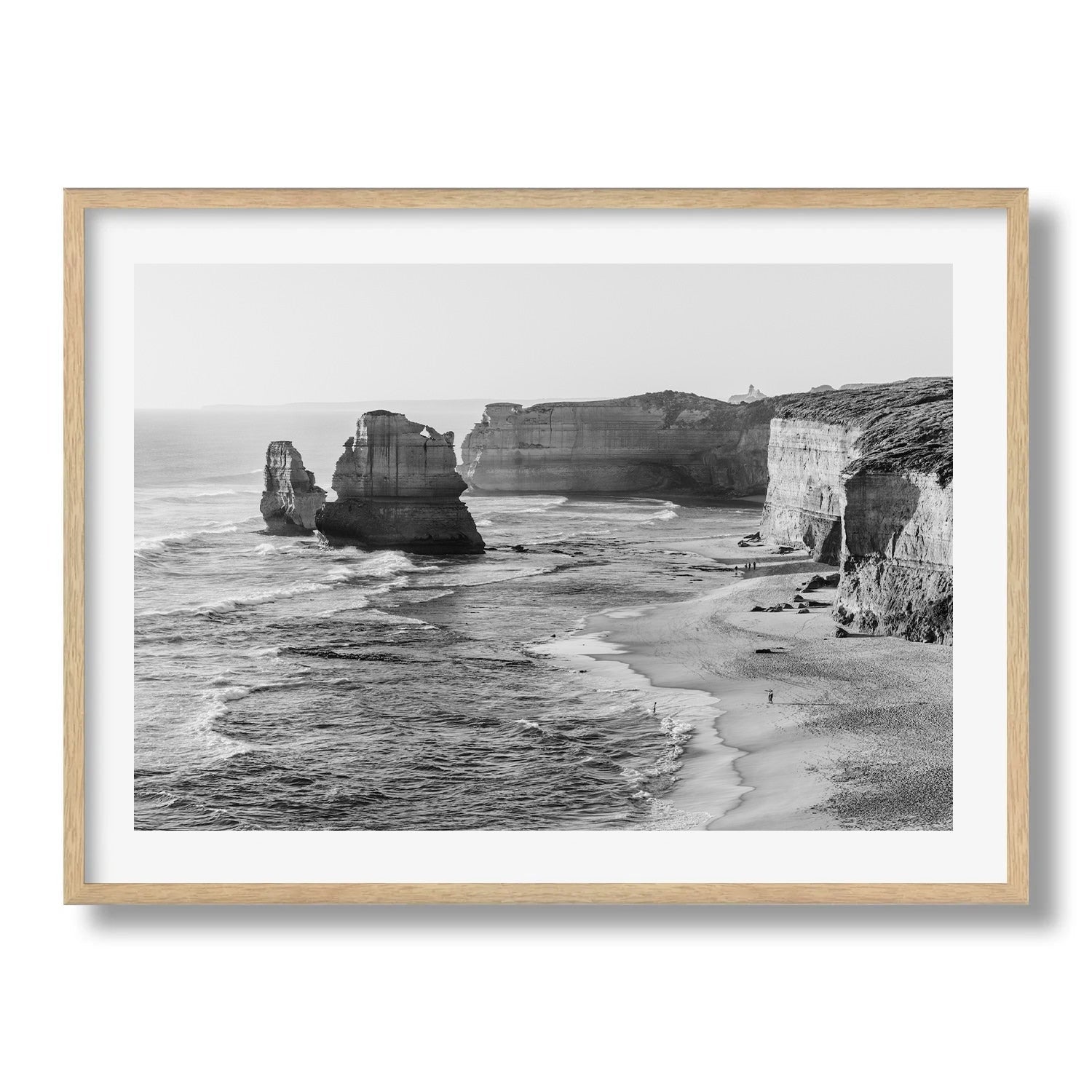 Timeless Coastline: Gibson Steps in Black and White - Peter Yan Studio Framed Photo Print Wall Art