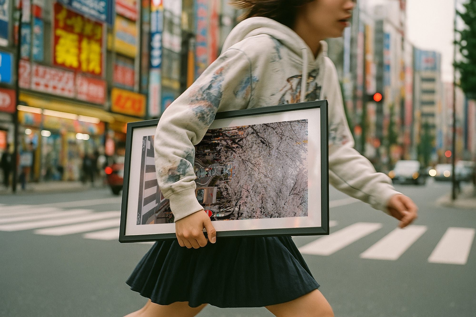 Tokyo Taxis Under The Cherry Blossoms - Peter Yan Studio Framed Photo Print Wall Art