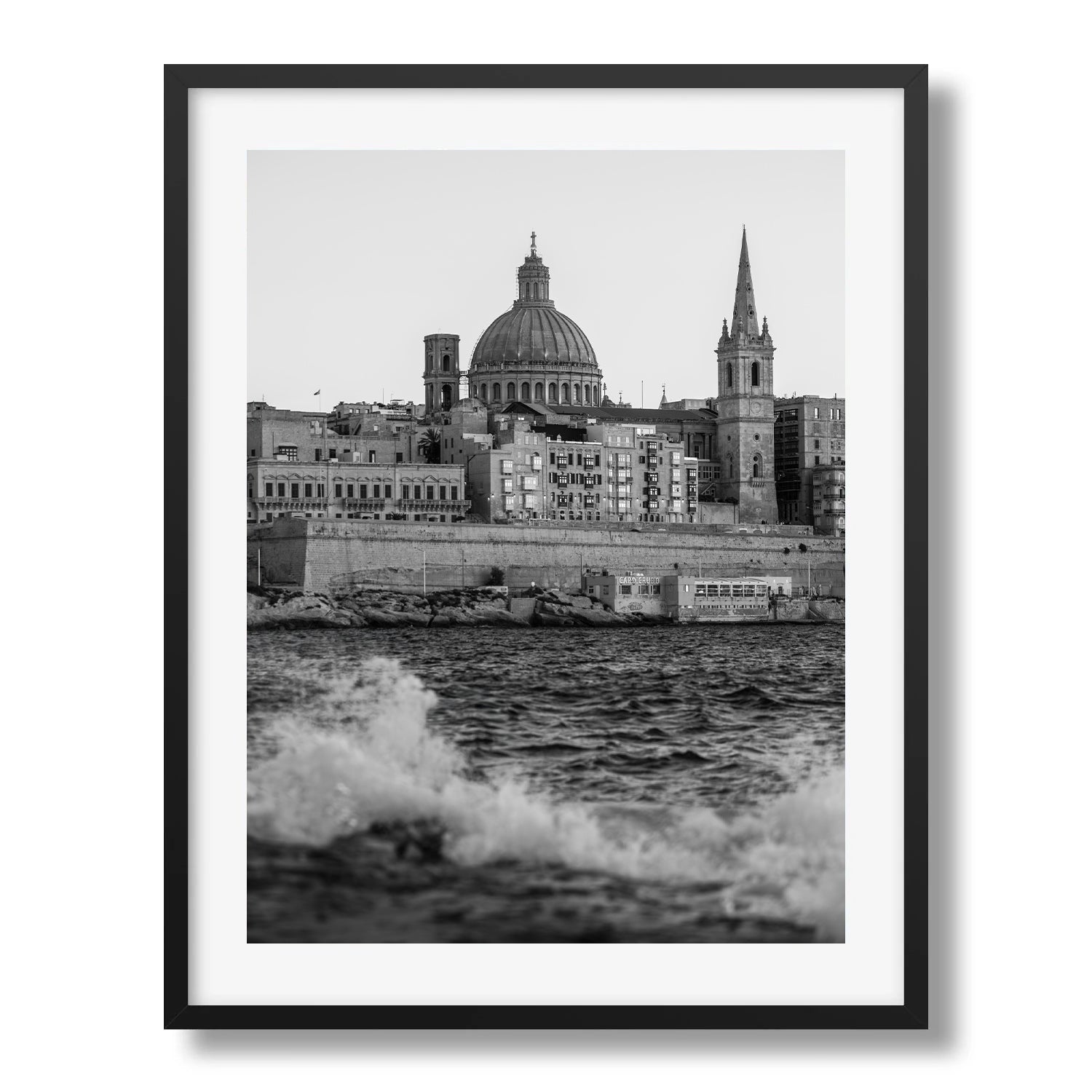 Valletta Monochrome – Malta Framed Print - Architecture by Peter Yan Studio