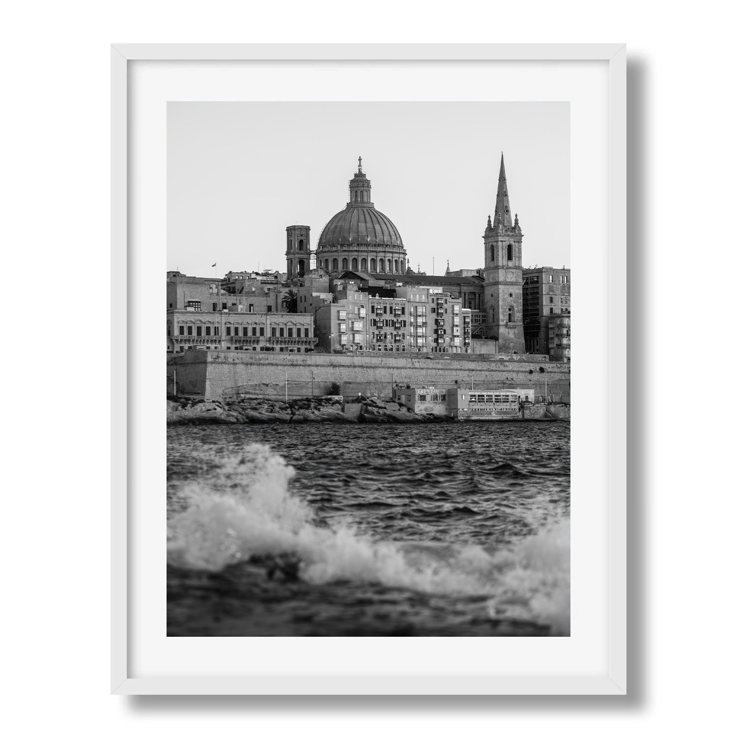 Valletta Monochrome – Malta Framed Print - Architecture by Peter Yan Studio
