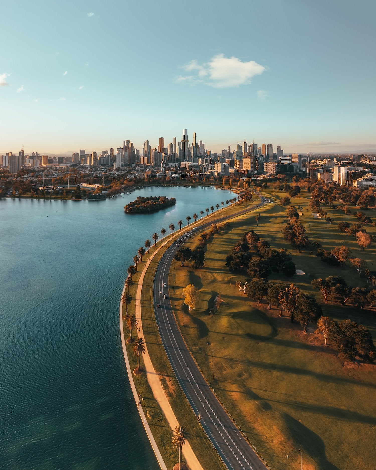 Albert Park F1 Circuit Melbourne Sunset | Premium Framed Print - Peter Yan Studio