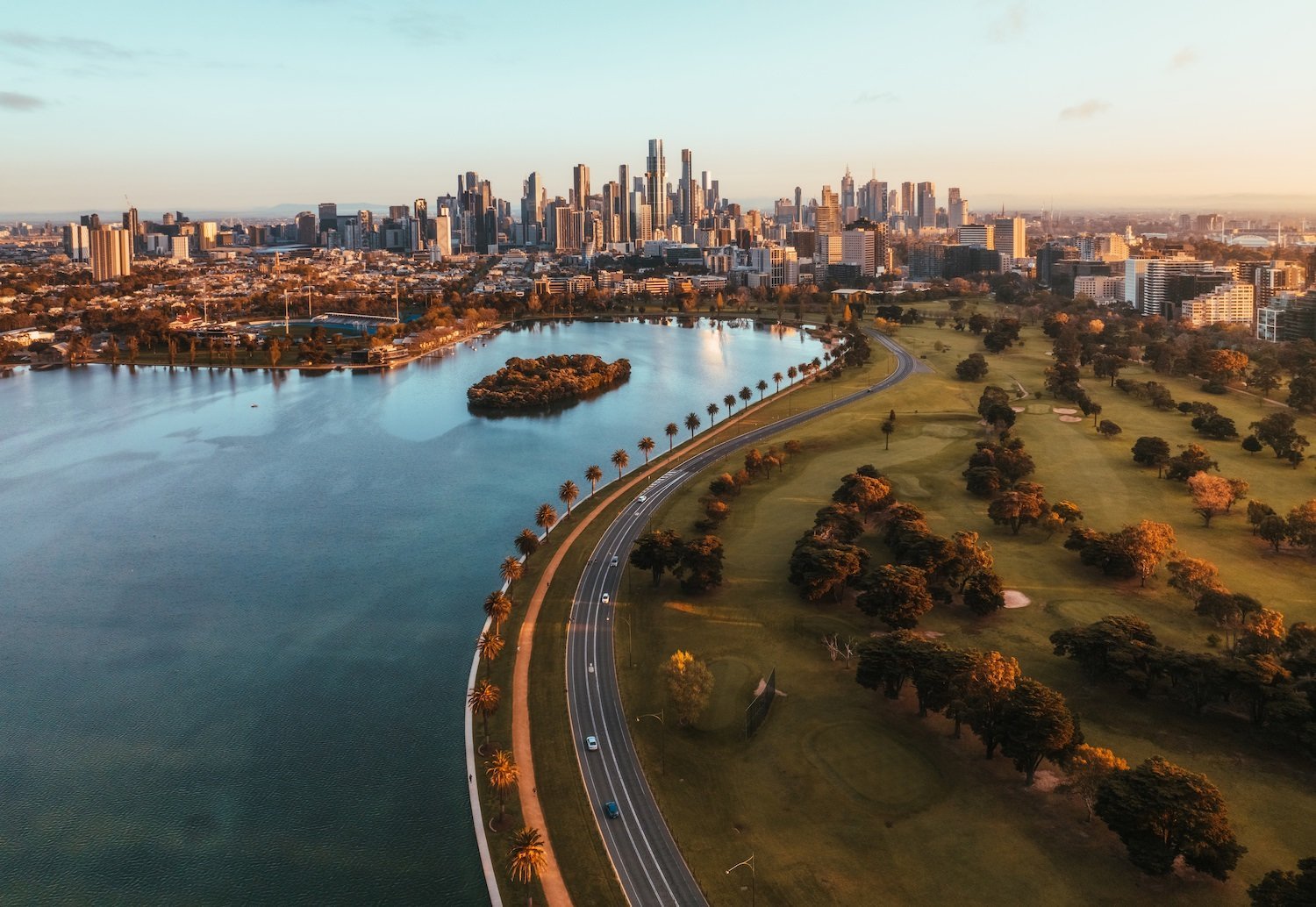 Albert Park Melbourne Sunrise | Premium Framed Print - Peter Yan Studio