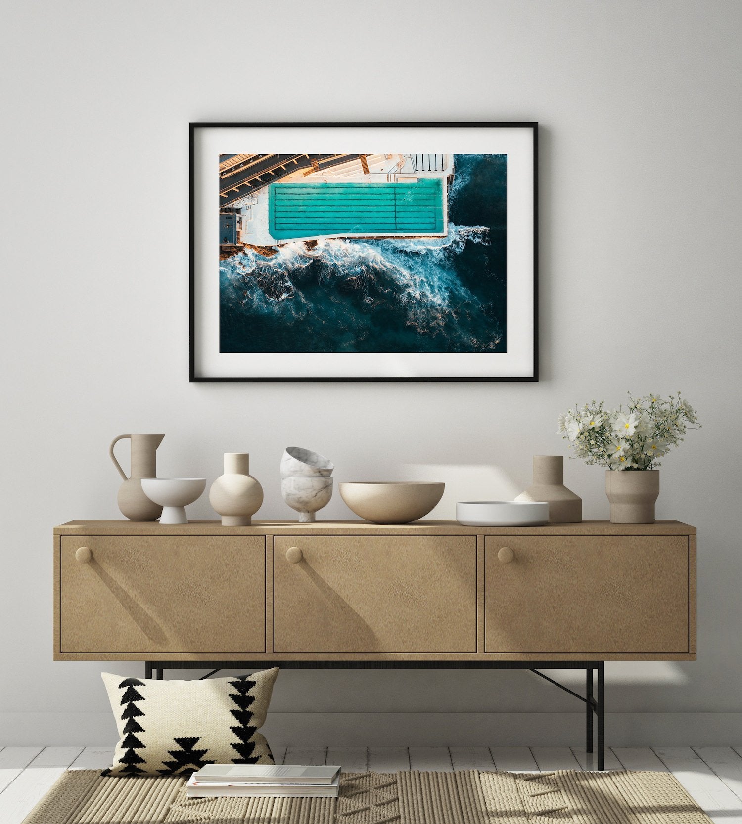 Bondi Icebergs Pool From Above FP2 | Premium Framed Print - Peter Yan Studio