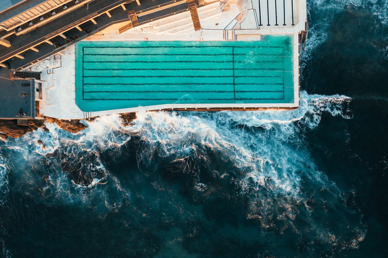 Bondi Icebergs Pool From Above FP2 | Premium Framed Print - Peter Yan Studio