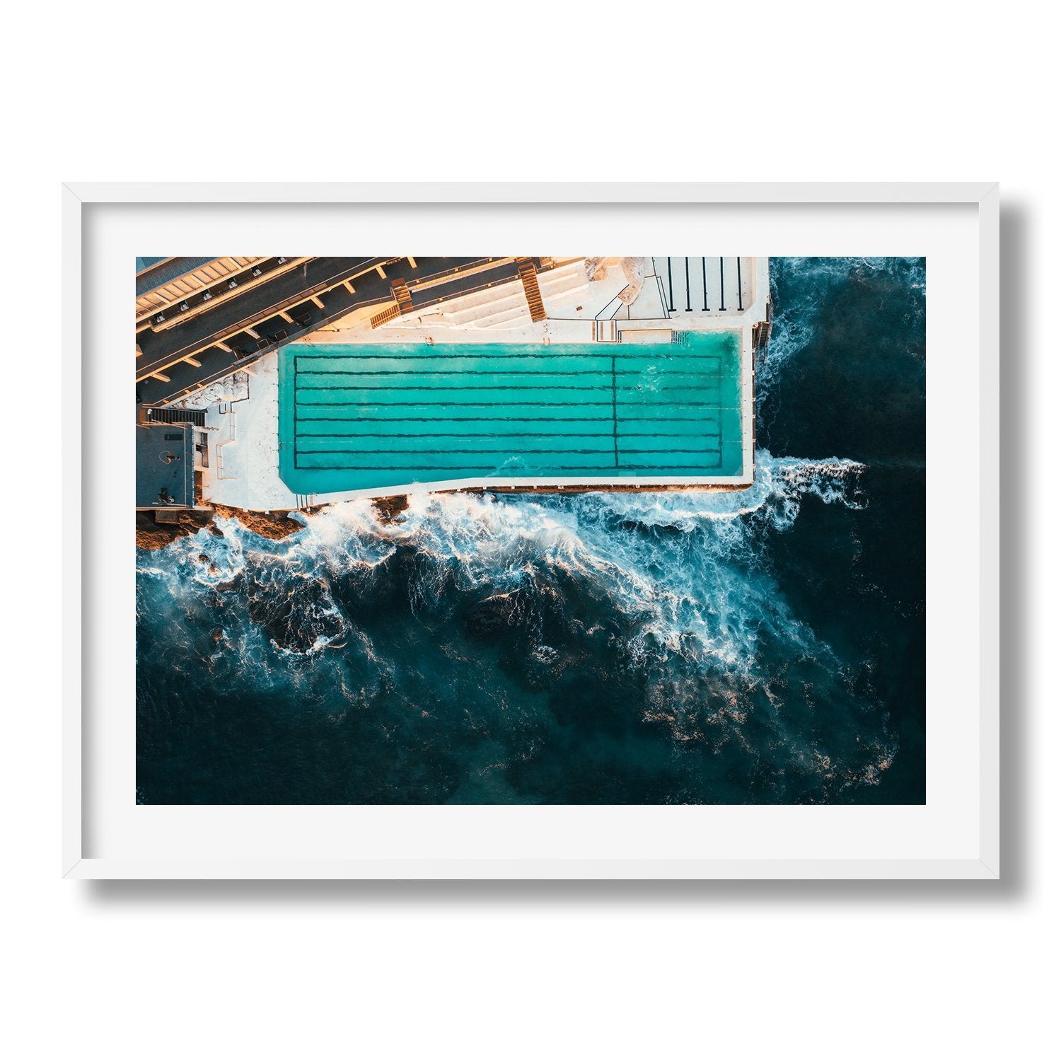 Bondi Icebergs Pool From Above FP2 | Premium Framed Print - Peter Yan Studio