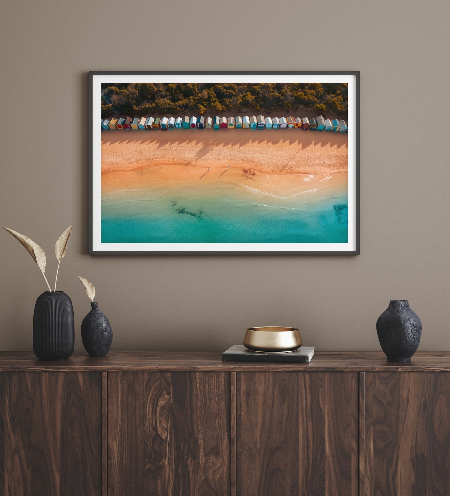 Brighton Beach Bathing Boxes Sunrise | Premium Framed Print - Peter Yan Studio
