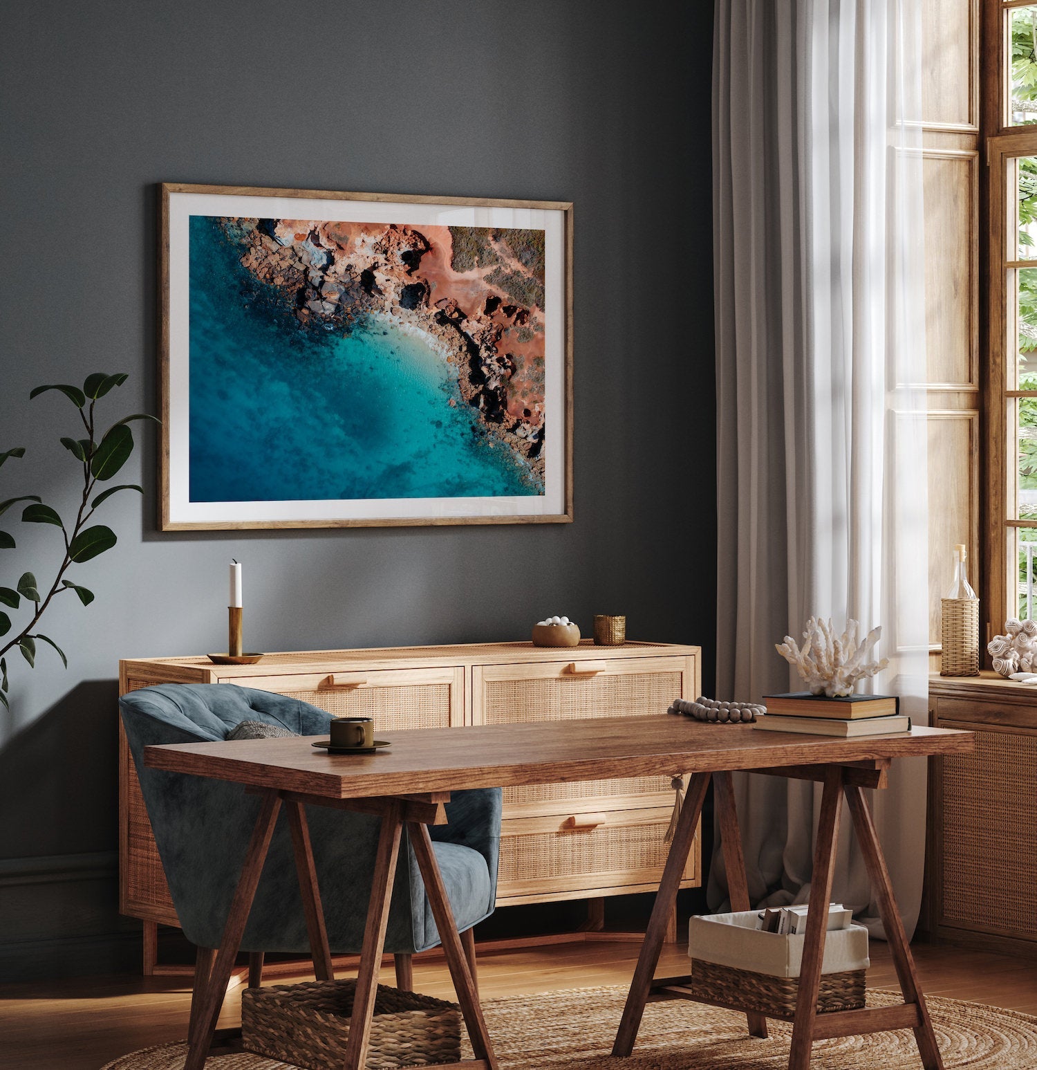 Broome Ocean Rocks II - Peter Yan Studio Framed Photo Print Wall Art