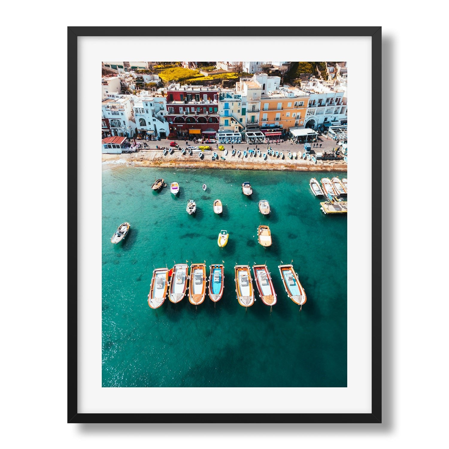 Capri Marina Grande Framed Print - Aerial by Peter Yan Studio