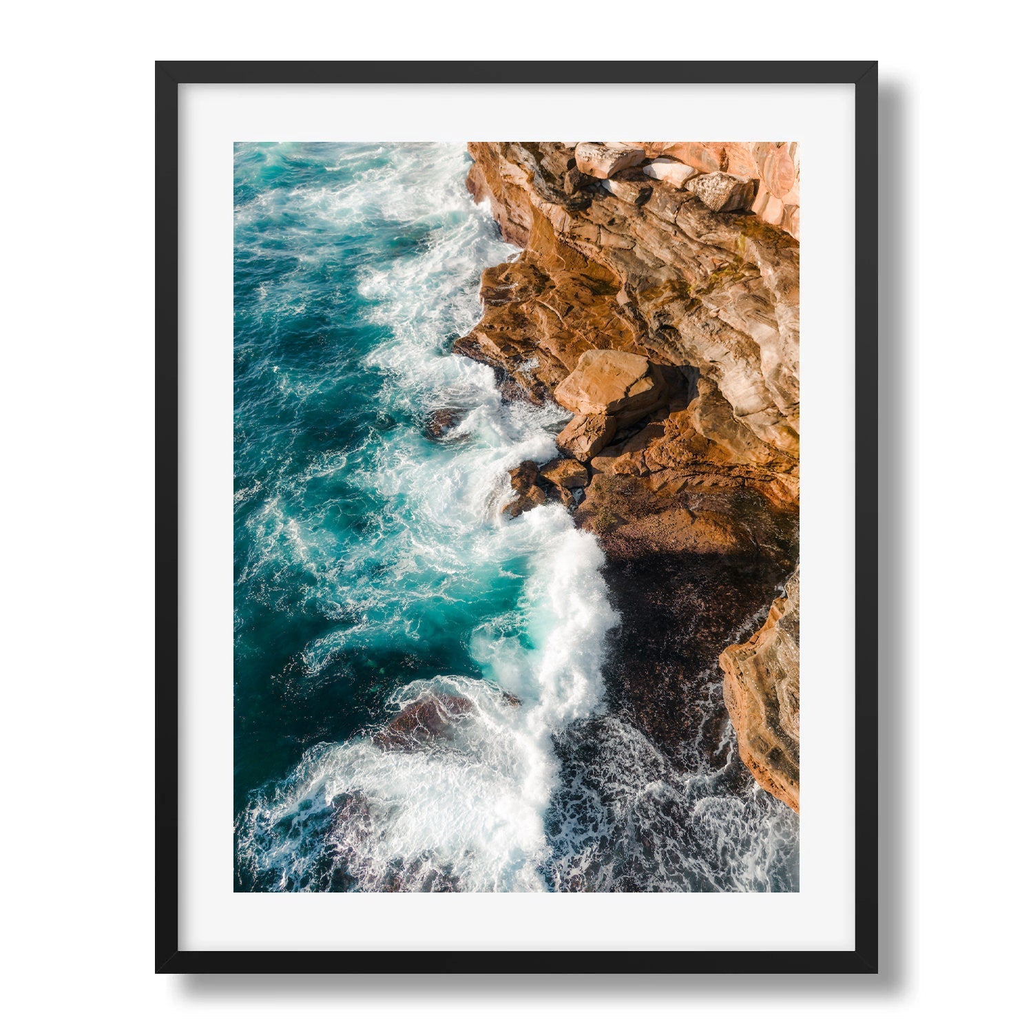 Coastal Waves Bronte Beach I Framed Print - Aerial by Peter Yan Studio