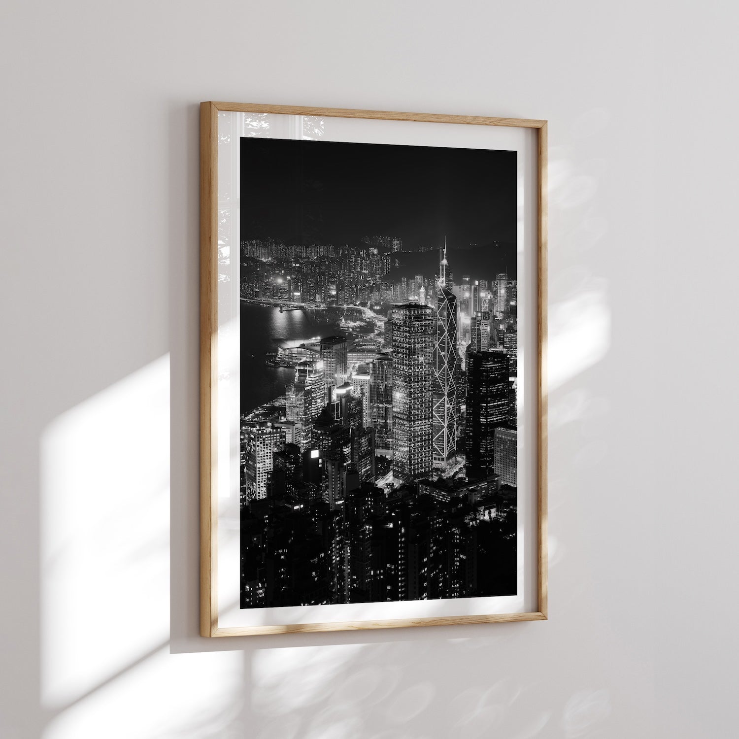 Hong Kong Island Skyline in Black & White - Peter Yan Studio Framed Photo Print Wall Art