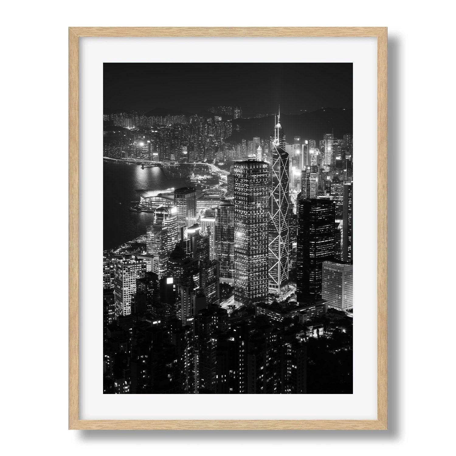 Hong Kong Island Skyline in Black & White - Peter Yan Studio Framed Photo Print Wall Art