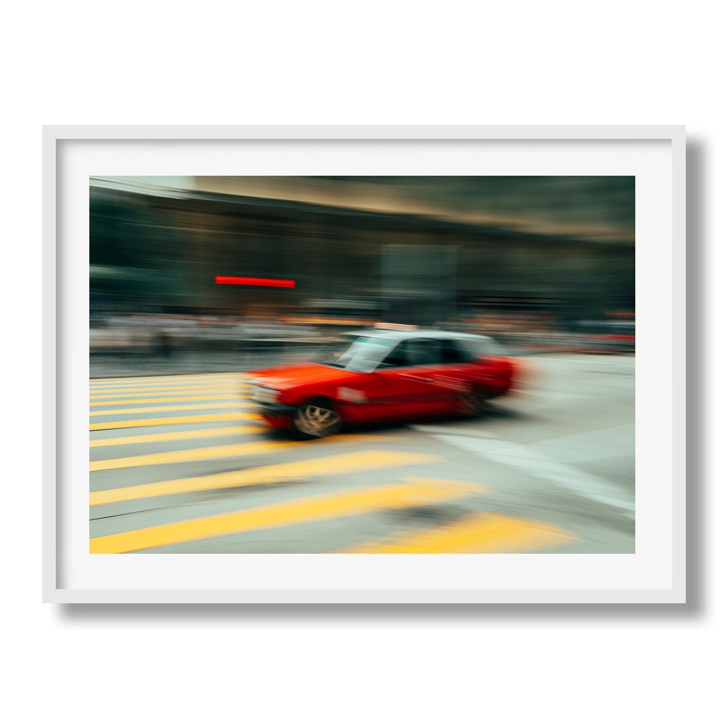 Hong Kong Red Taxi - Peter Yan Studio Framed Photo Print Wall Art