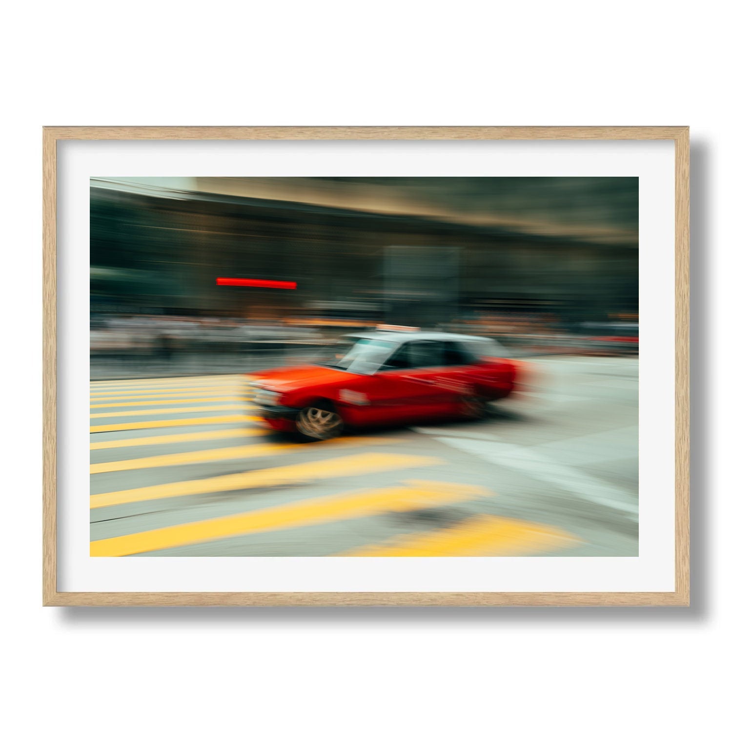 Hong Kong Red Taxi - Peter Yan Studio Framed Photo Print Wall Art