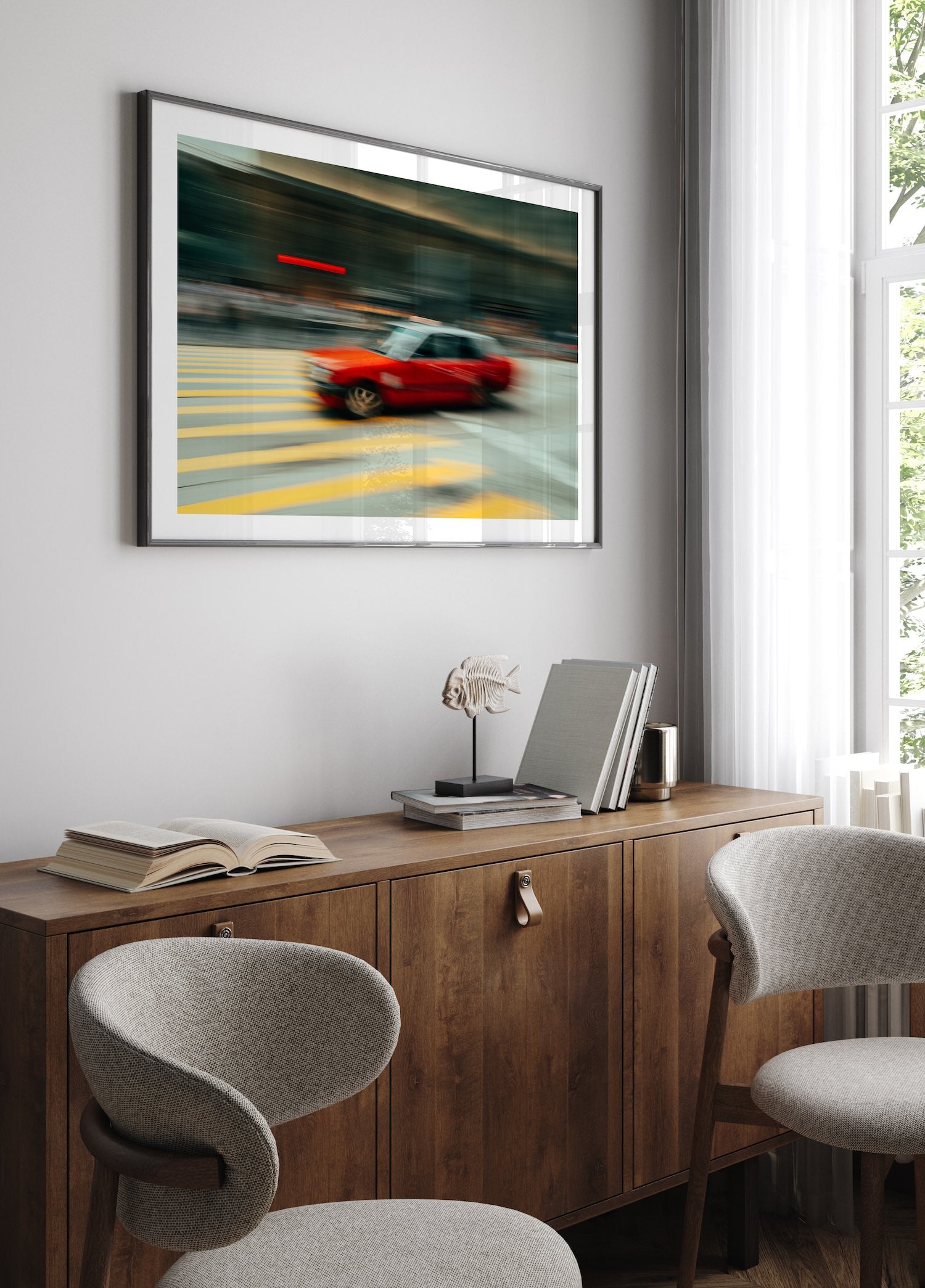Hong Kong Red Taxi - Peter Yan Studio Framed Photo Print Wall Art