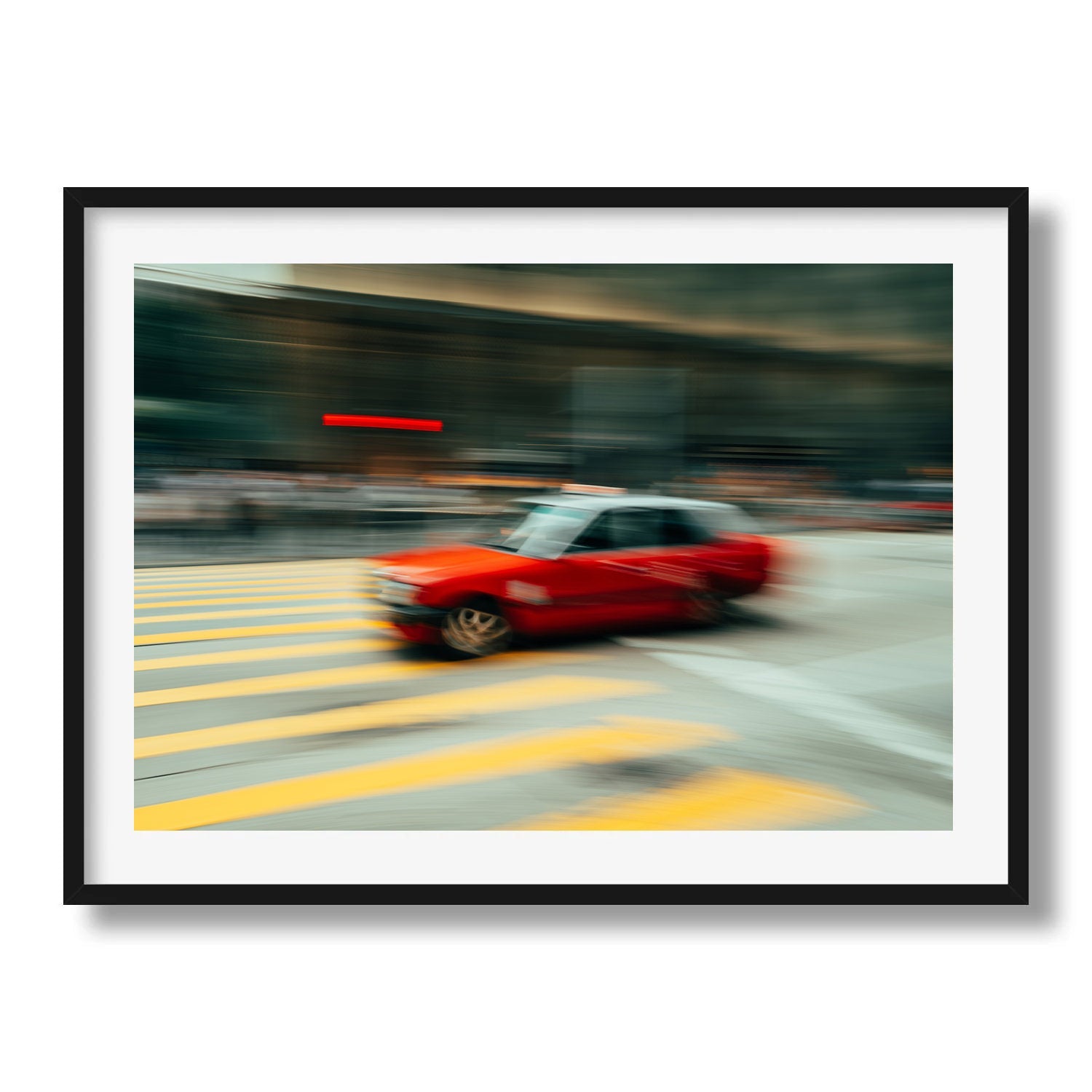 Hong Kong Red Taxi - Peter Yan Studio Framed Photo Print Wall Art