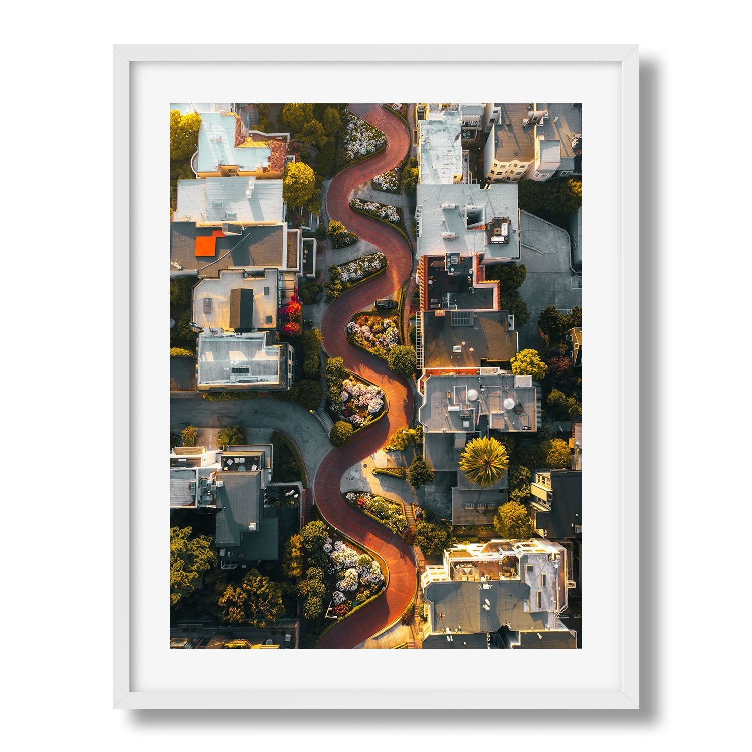 Lombard Street From Above | Premium Framed Print - Peter Yan Studio