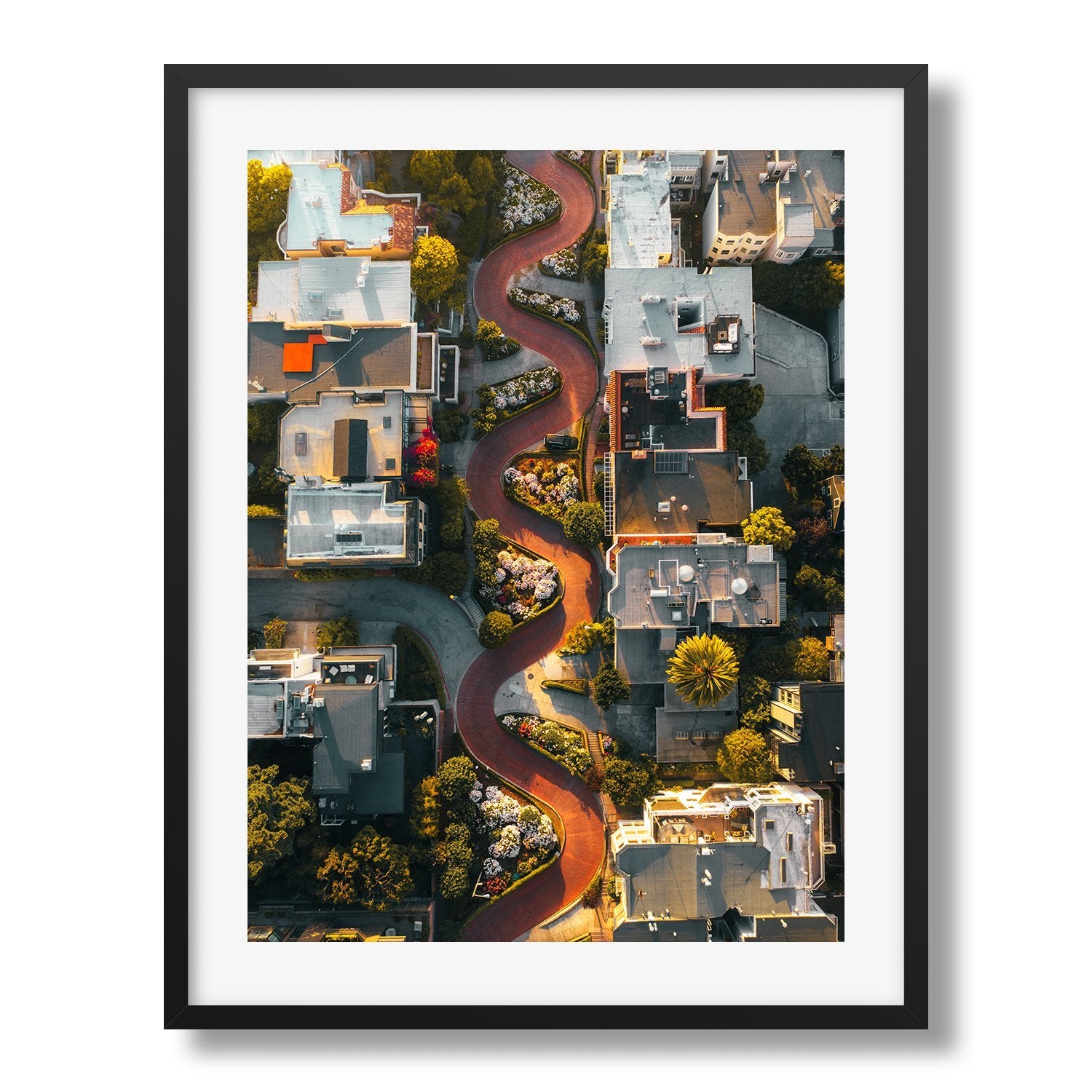 Lombard Street From Above | Premium Framed Print - Peter Yan Studio