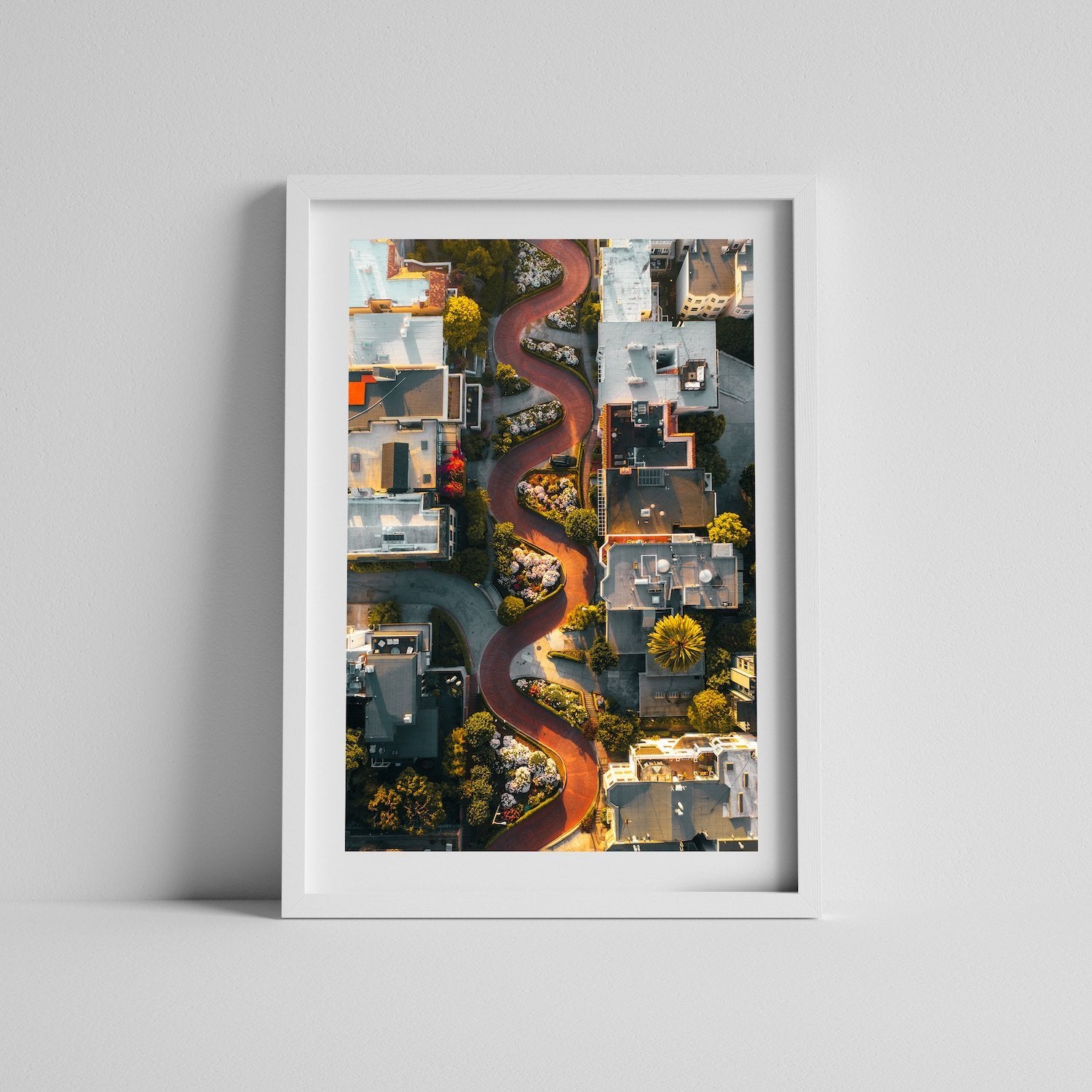 Lombard Street From Above | Premium Framed Print - Peter Yan Studio