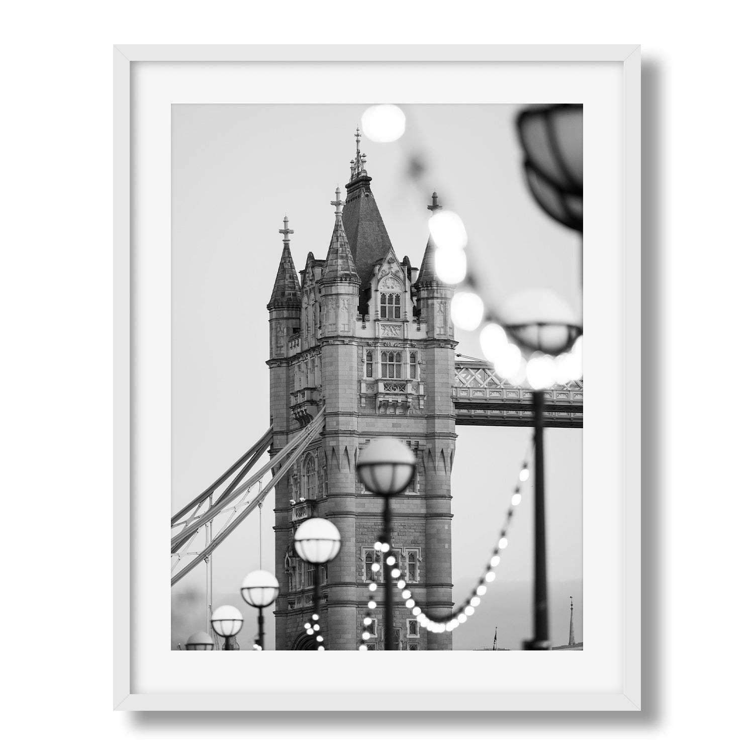 London Tower Bridge Lights Black & White - Peter Yan Studio