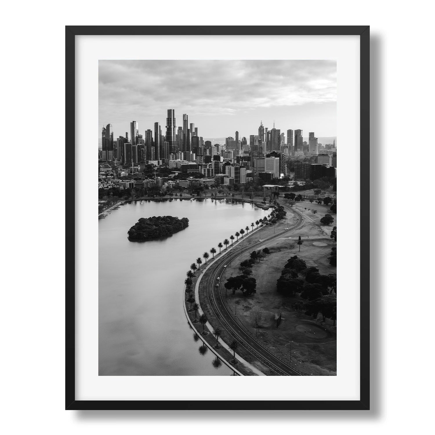 Melbourne Albert Park Black & White Framed Print - Architecture by Peter Yan Studio