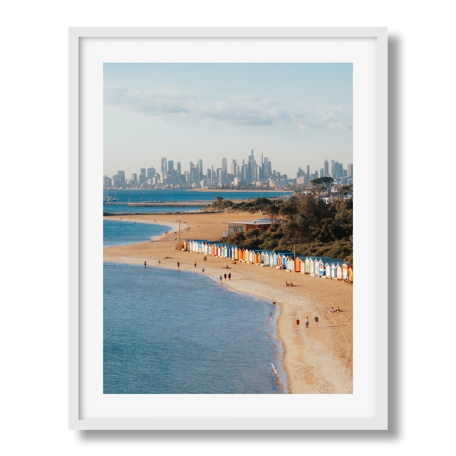 Melbourne Brighton Beach II Framed Print - Aerial by Peter Yan Studio