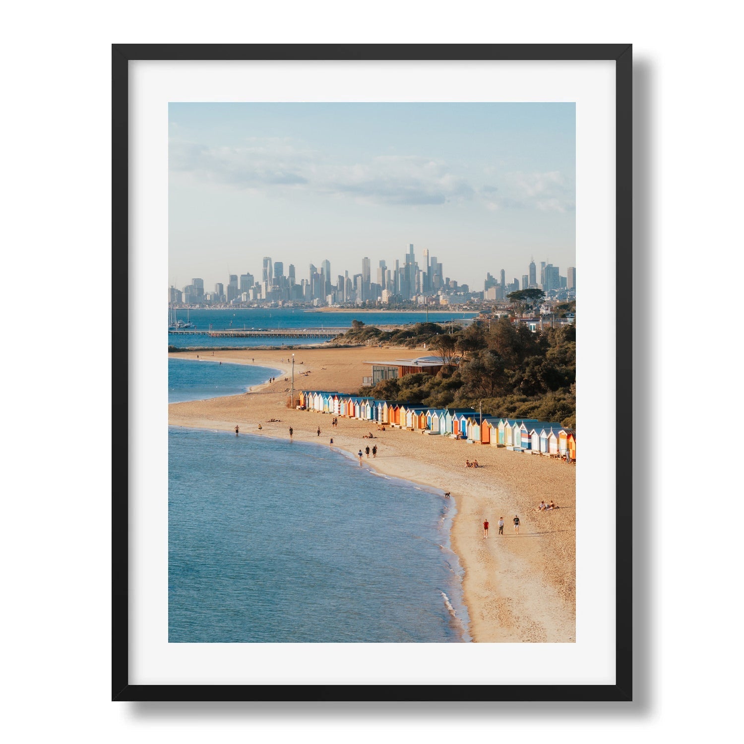 Melbourne Brighton Beach II Framed Print - Aerial by Peter Yan Studio